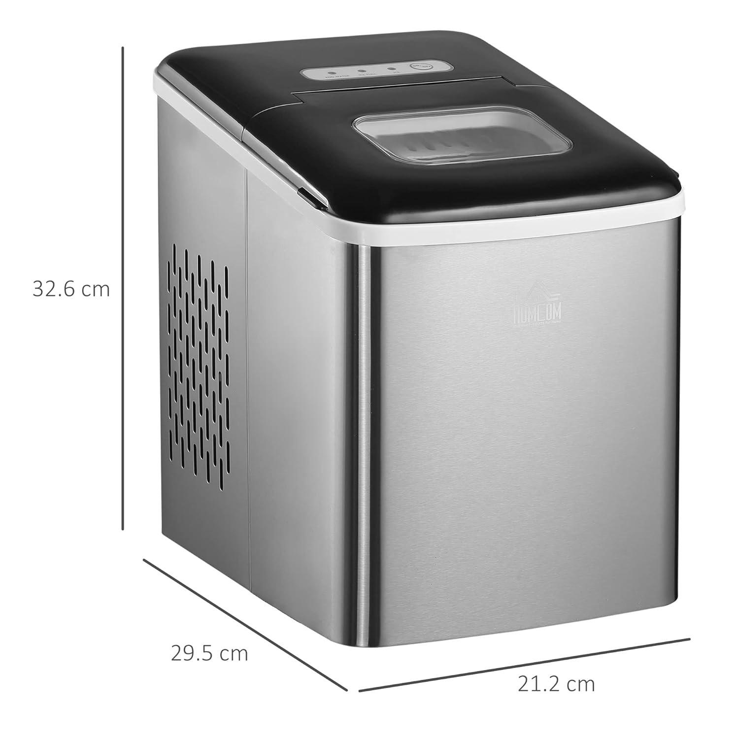 Silver - HOMCOM - HOMCOM 1.8L Counter Top Ice Maker - 3
