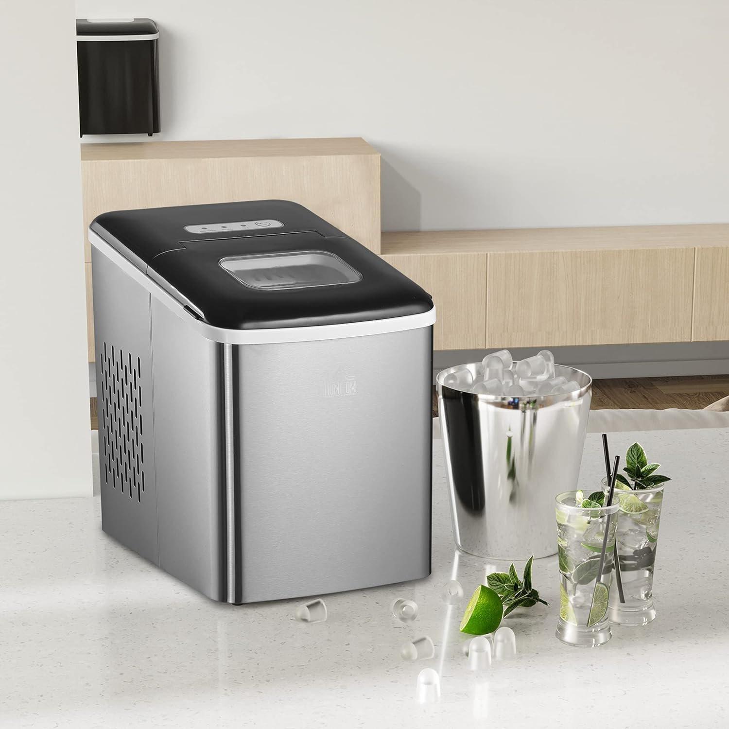 Silver - HOMCOM - HOMCOM 1.8L Counter Top Ice Maker - 7