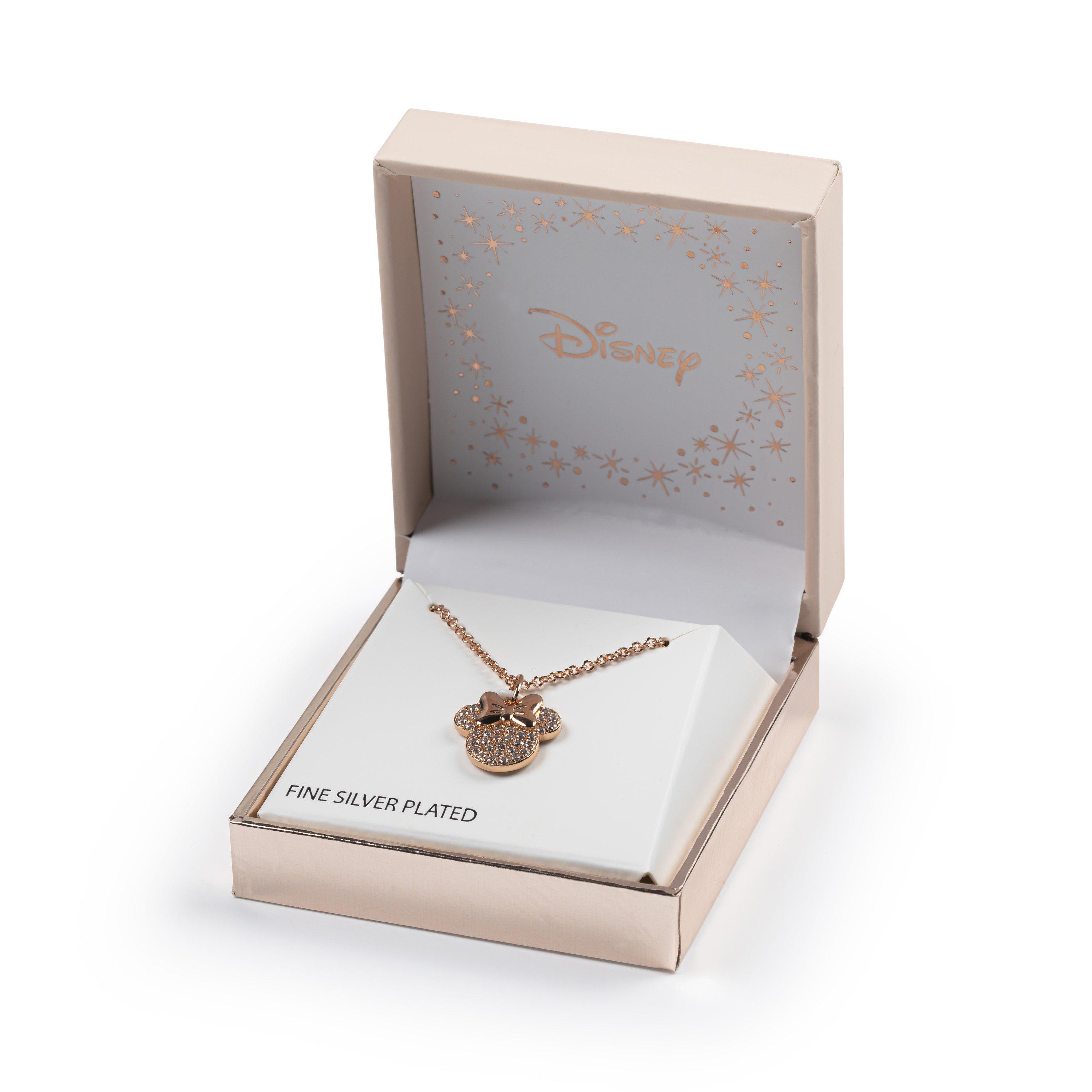 Gold - Minnie Mouse - Minnie Mouse stone set rose gold plated necklace - 4
