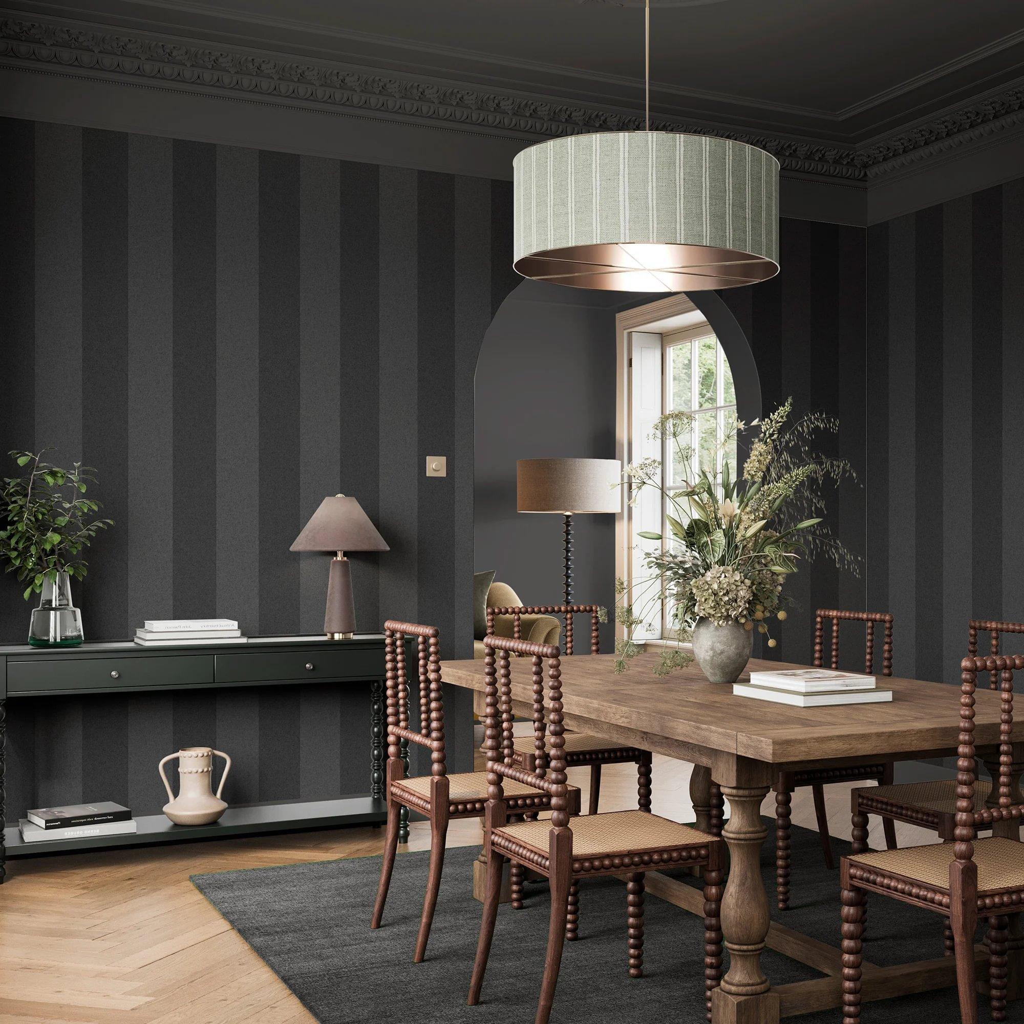 Superfresco Easy Regent Stripe Charcoal Wallpaper