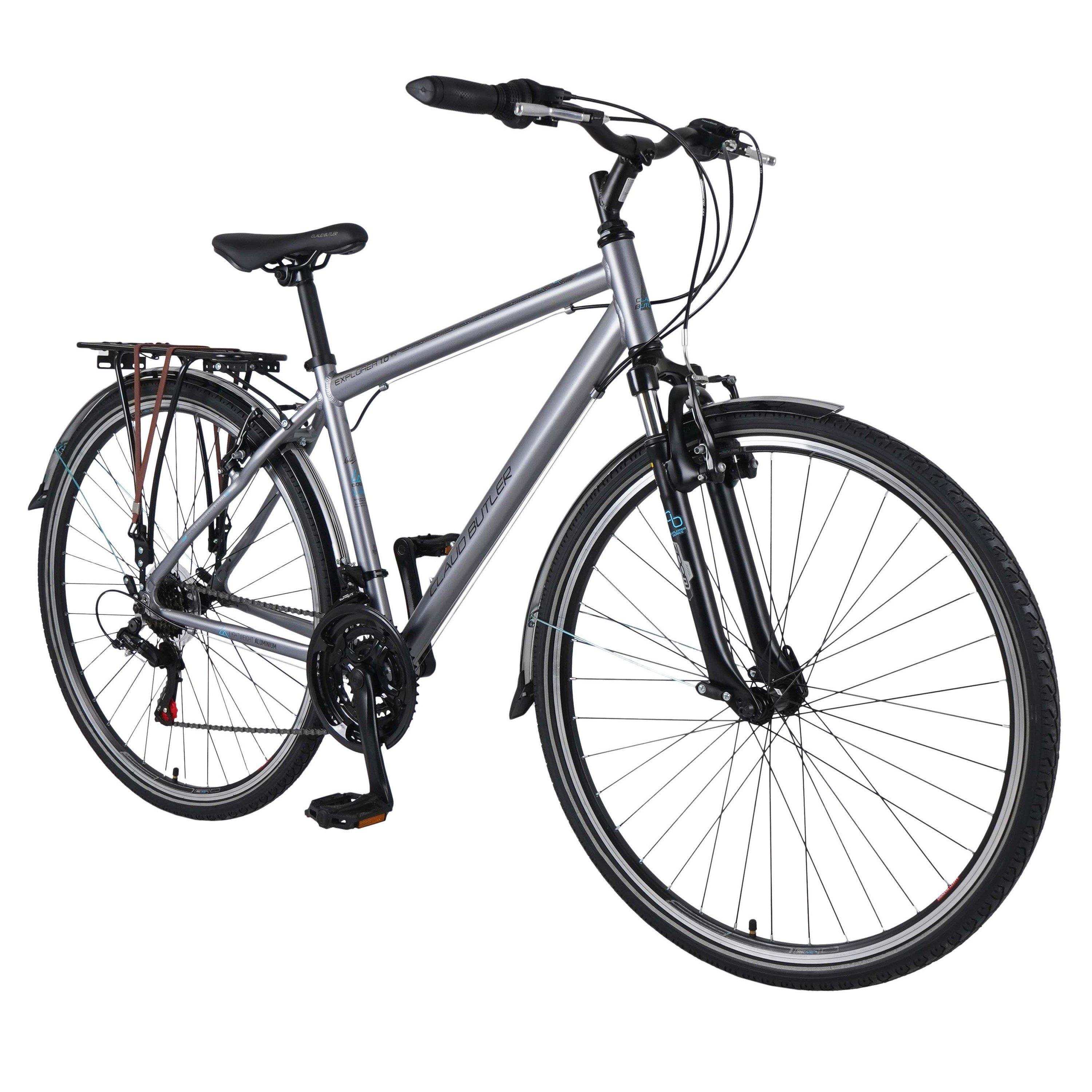 Silver - Claud Butler - Claud Butler Explorer 1.0 EQ Hybrid Bike - 2