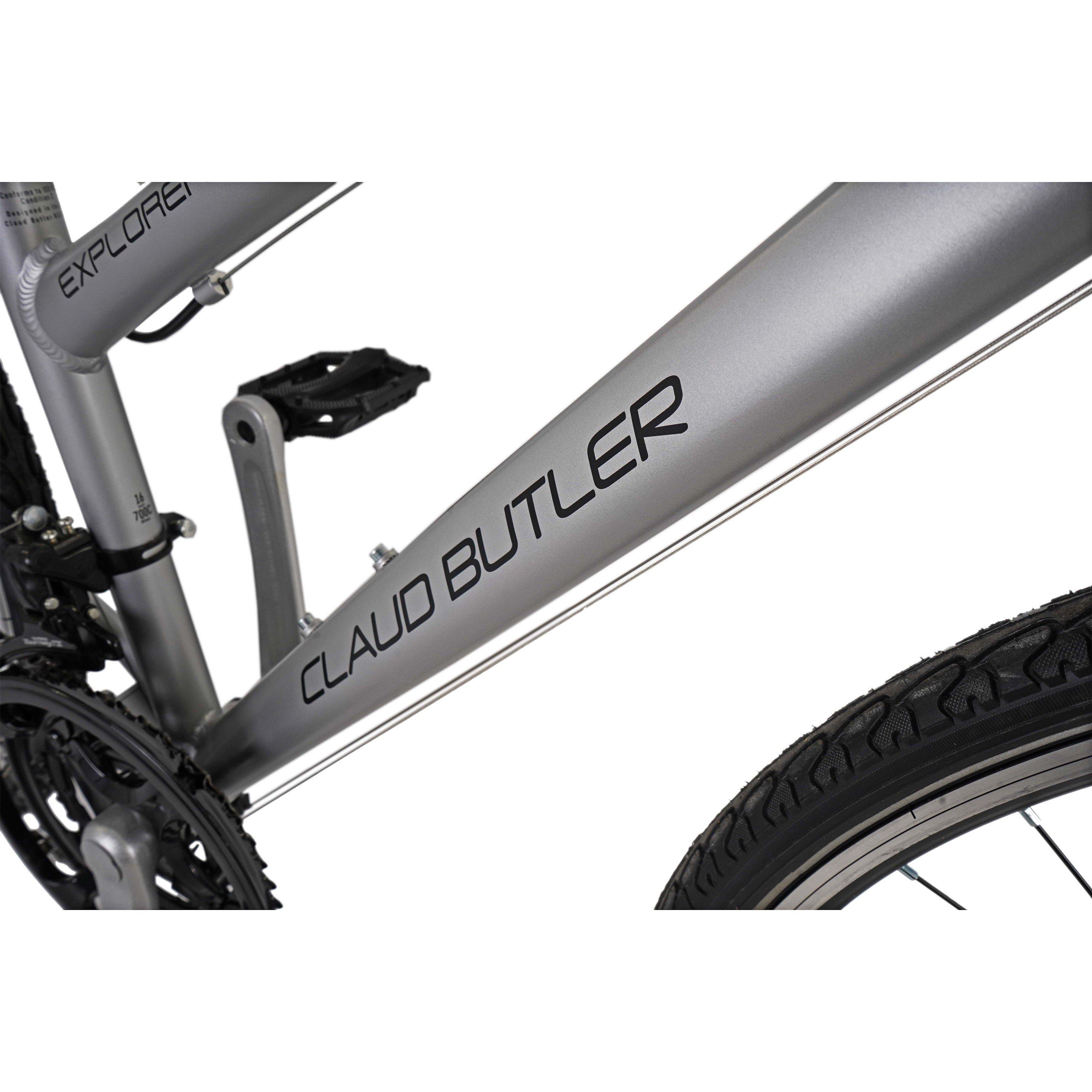 Silver - Claud Butler - Claud Butler Explorer 1.0 Low Step Hybrid Bike - 4