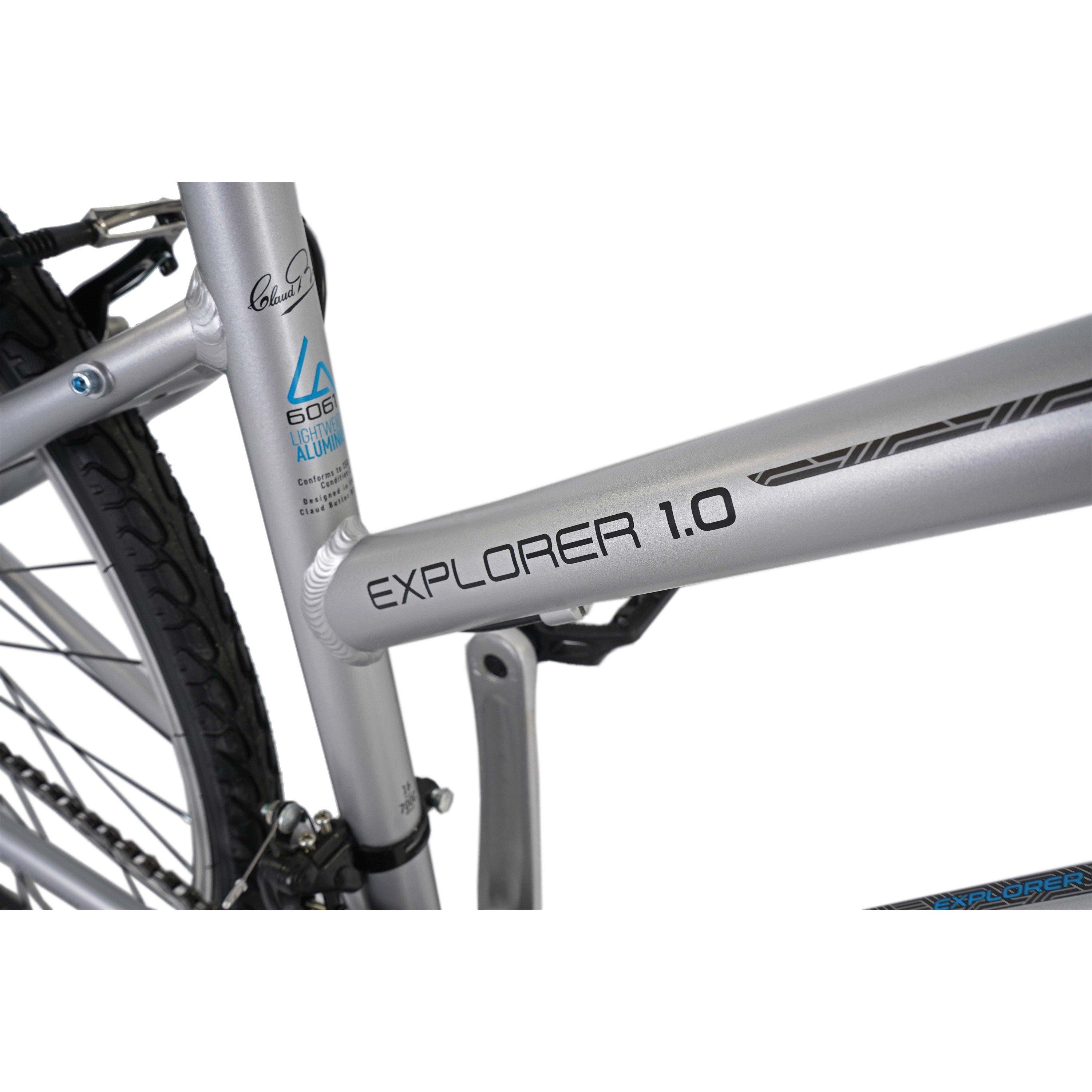 Silver - Claud Butler - Claud Butler Explorer 1.0 Low Step Hybrid Bike - 5
