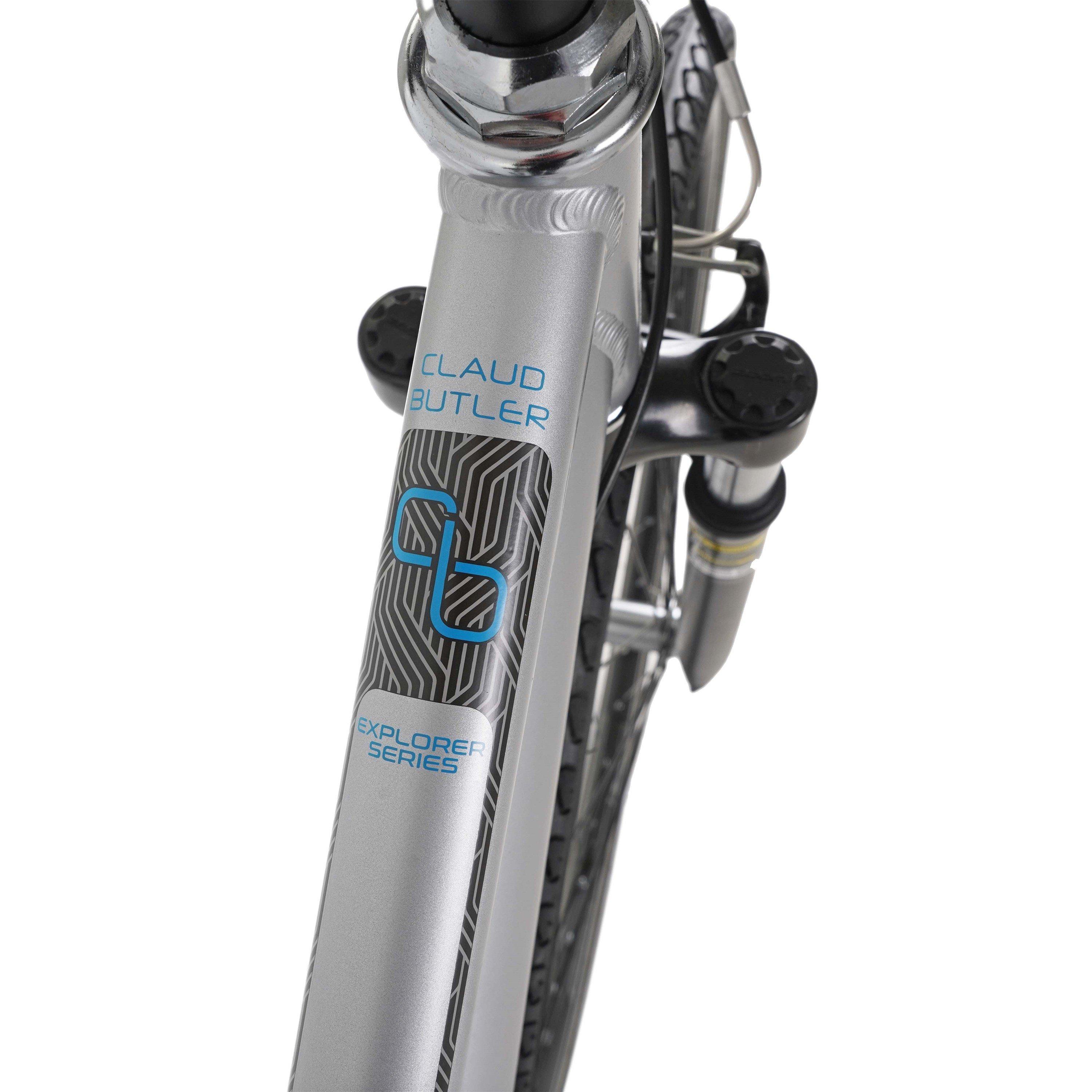 Silver - Claud Butler - Claud Butler Explorer 1.0 Low Step Hybrid Bike - 6