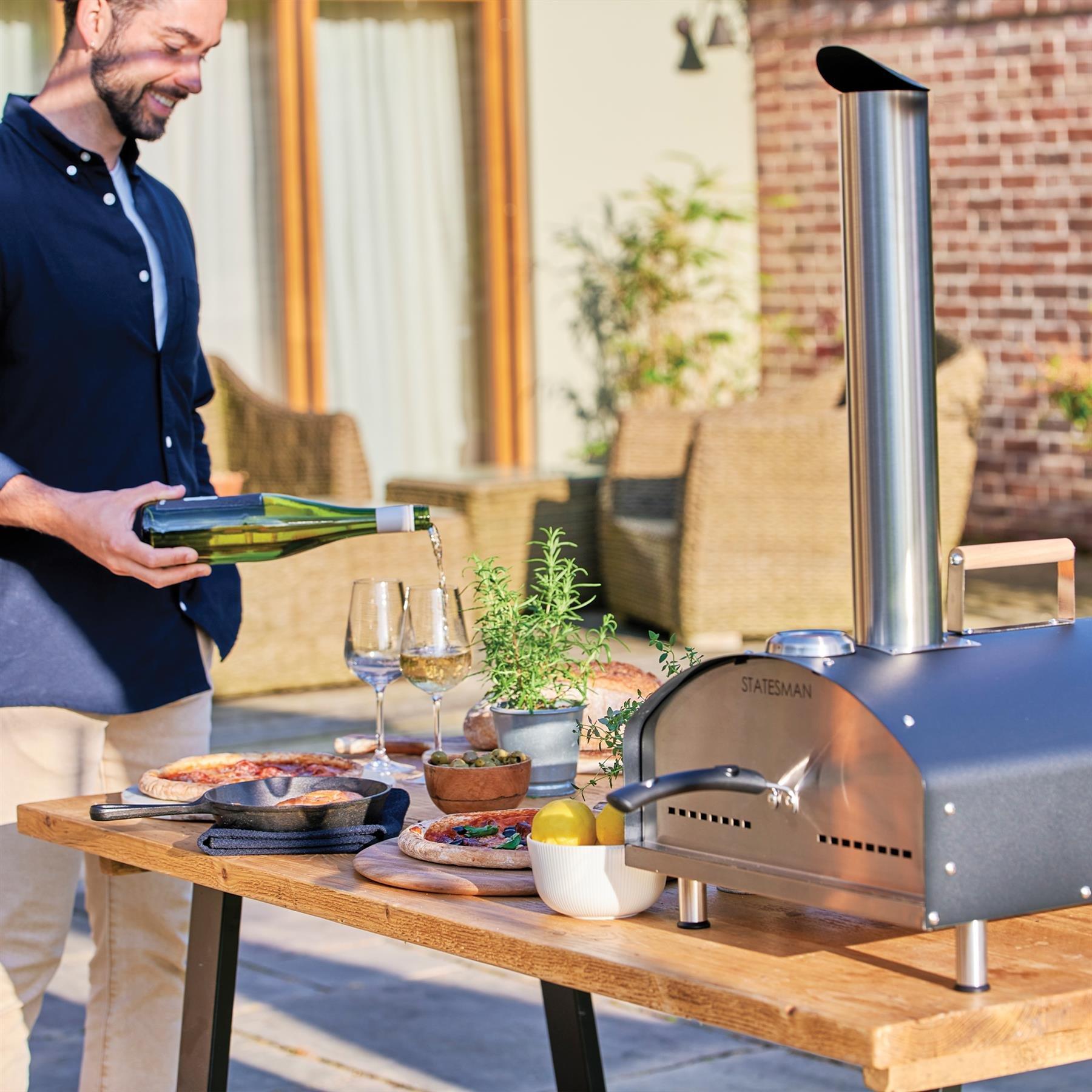 Stainless Steel - Statesman - SKPO0W13SS 13 INCH WOOD PIZZA OVEN - 6