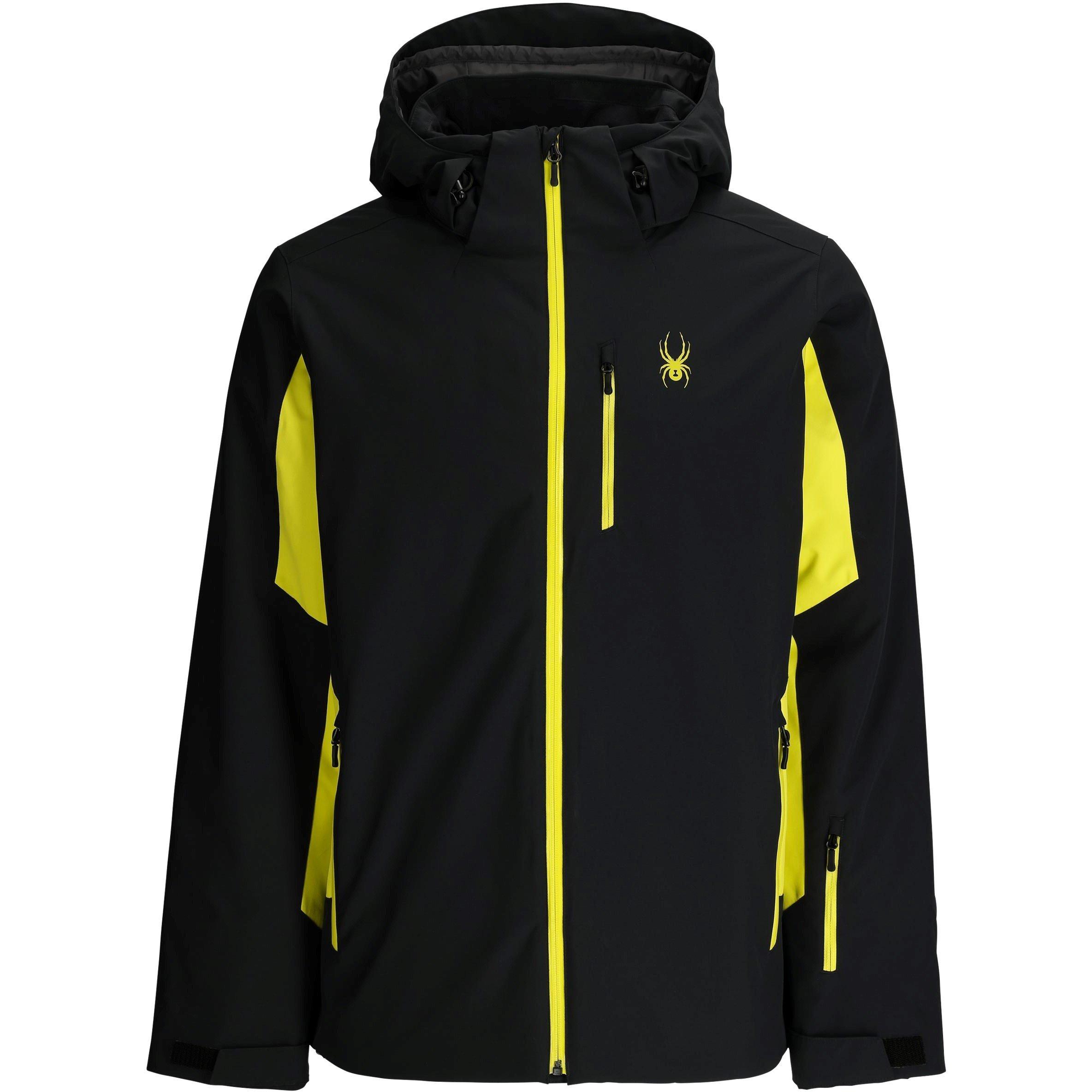 Black/Lime - Spyder - Men's Vertex Waterproof Weather Resistant Ski Jacket - 1