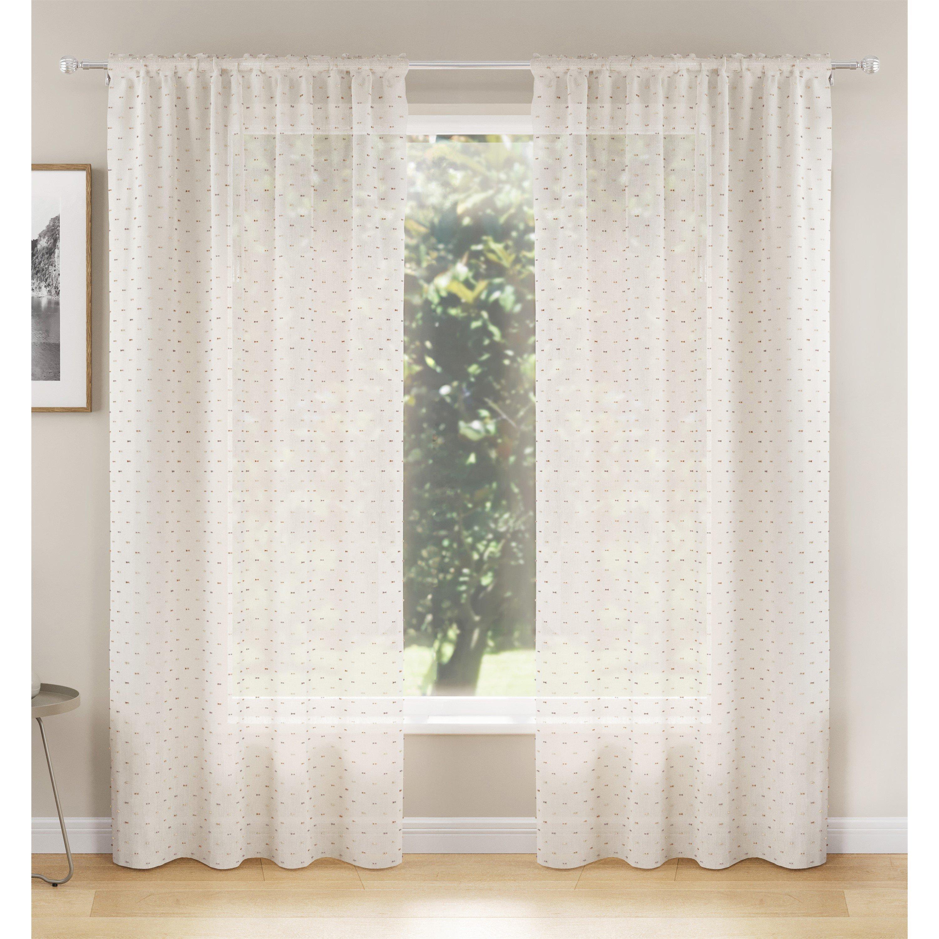 Hanoi Woven Tufted Sheer Voile Panels - Pair