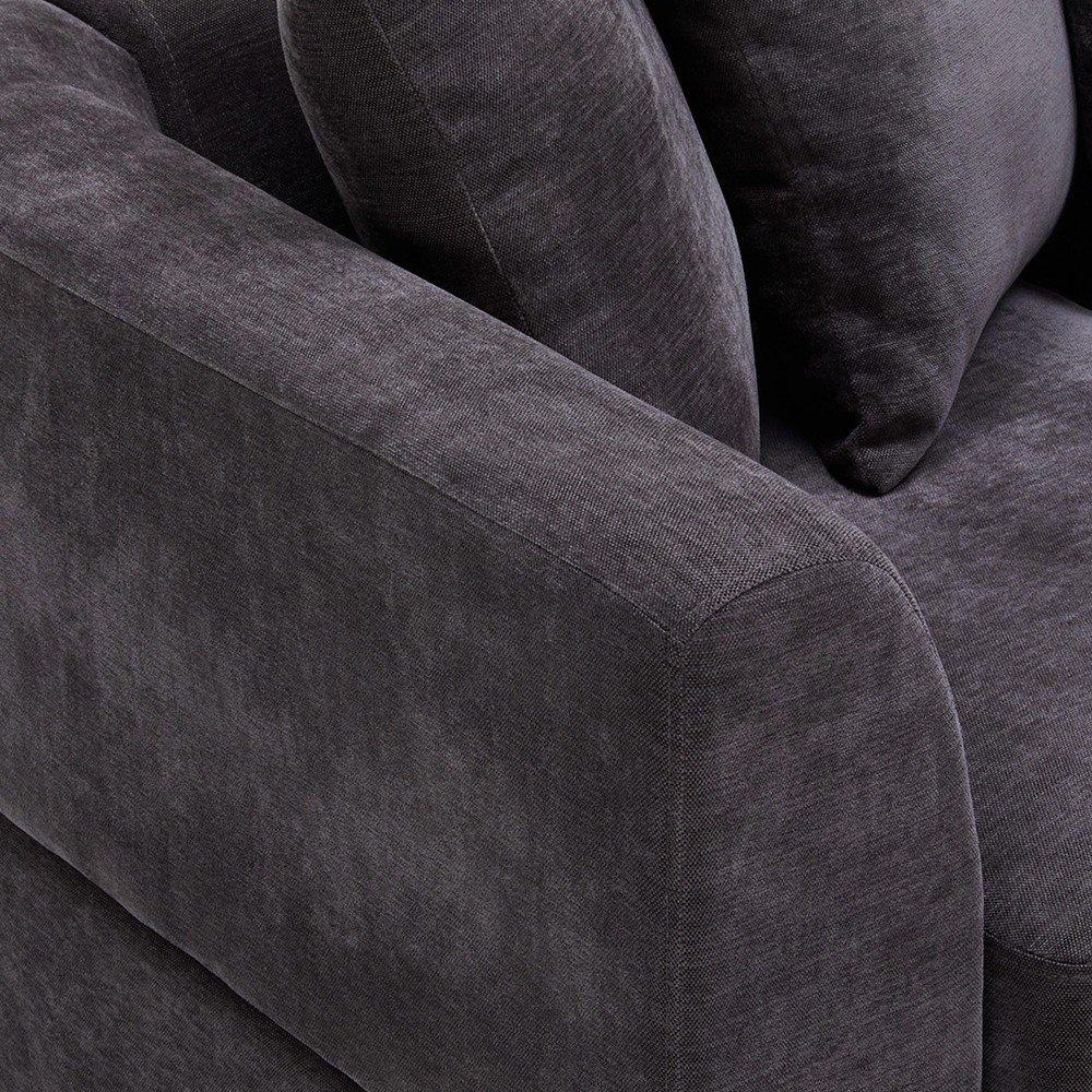 Grey - Kabinet UK - Chenille Upholstered 3-Seater Sectional Sofa with - 11