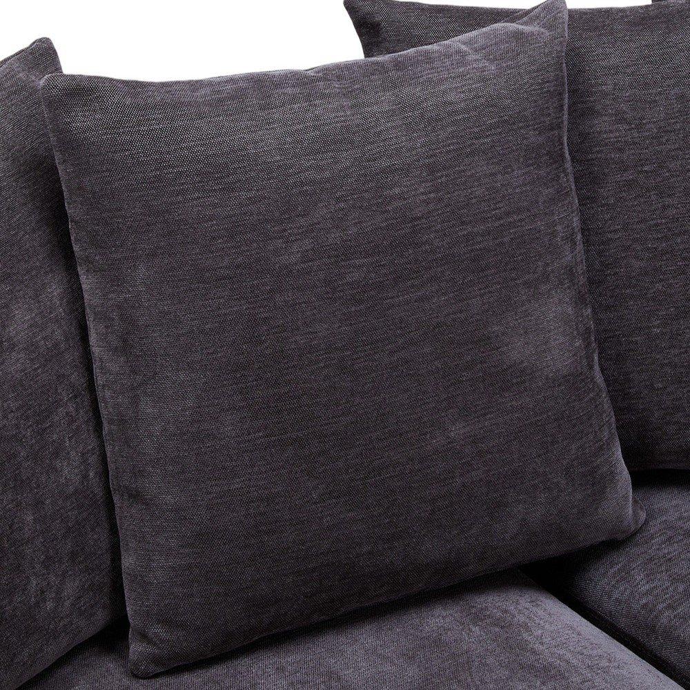 Grey - Kabinet UK - Chenille Upholstered 3-Seater Sectional Sofa with - 9