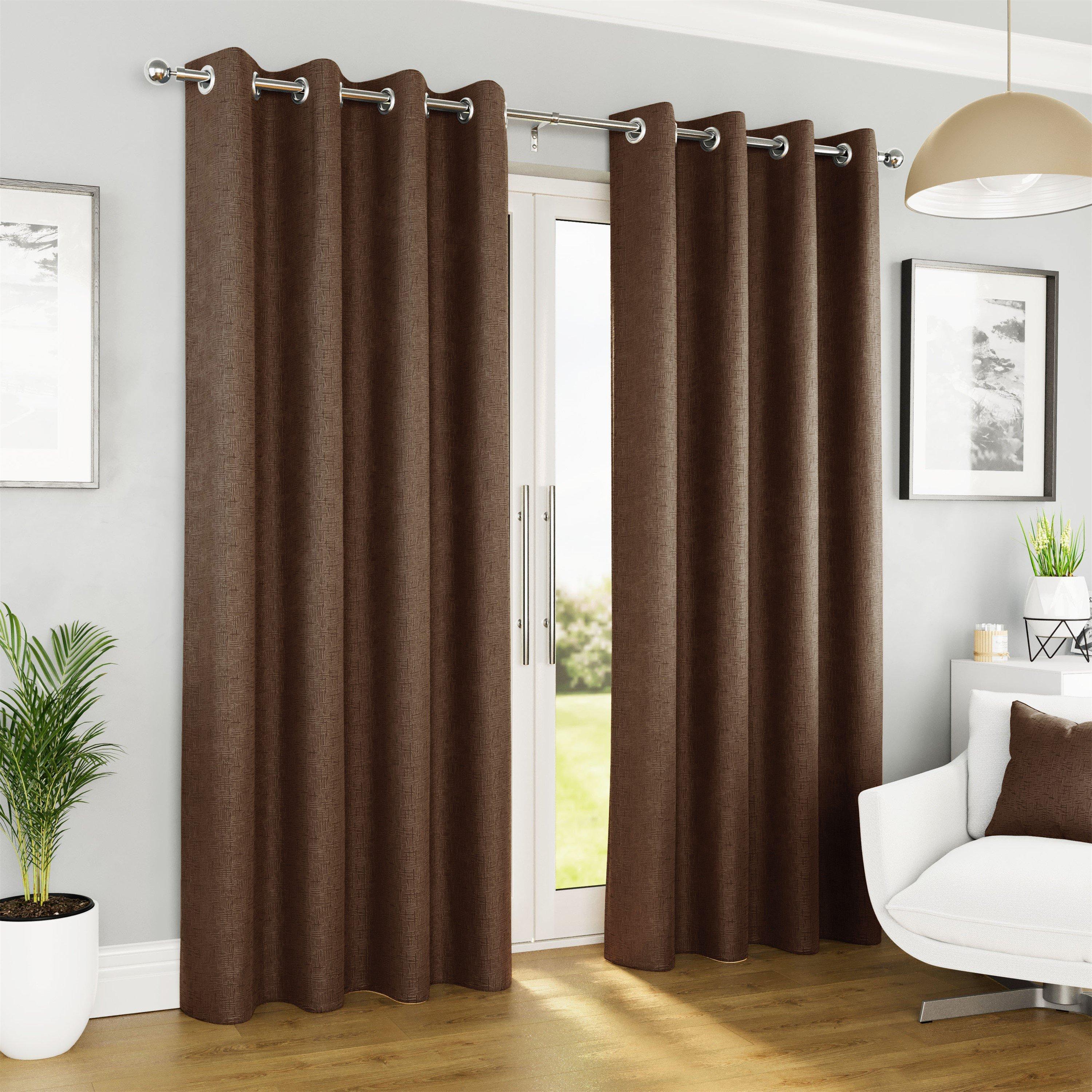 Chocolate - Enhanced Living - Vogue Chocolate Thermal Room Darkening Curtains - 1