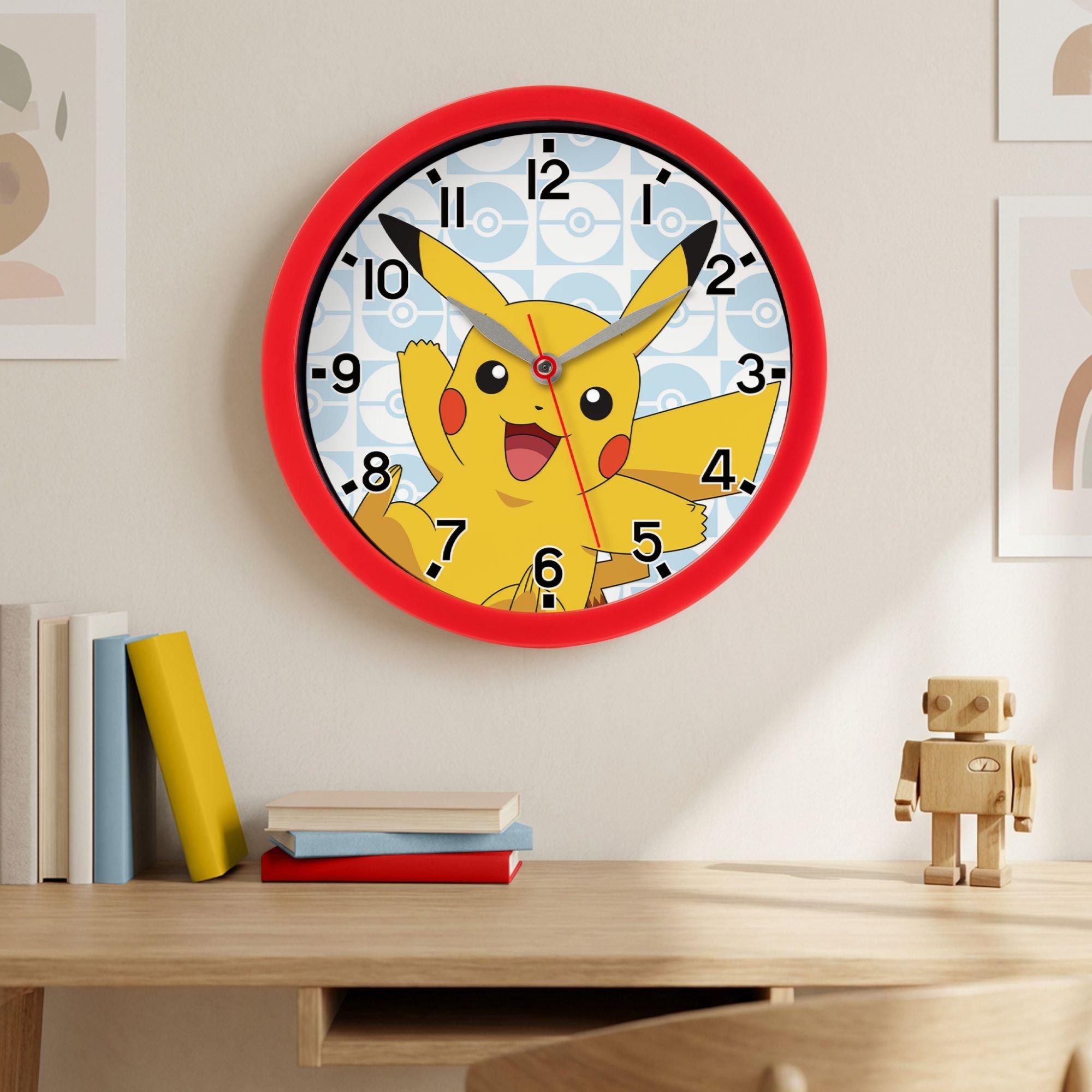 Red - Pokemon - Pokemon Pikachu Round Wall Clock - 2