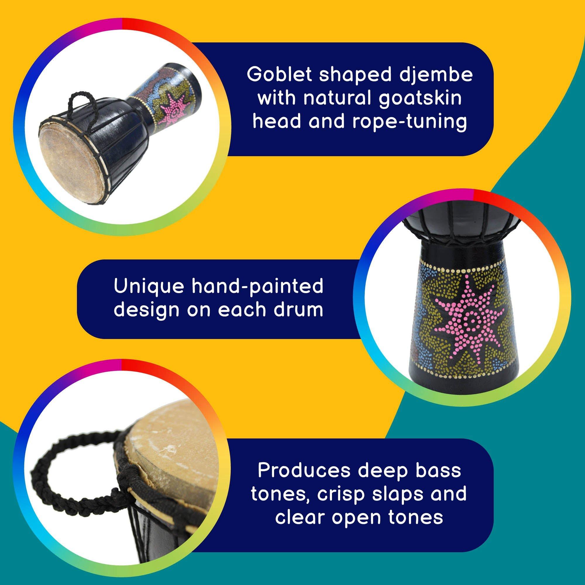 Multi - A-Star - A-Star 6 inch Painted Djembe - 2