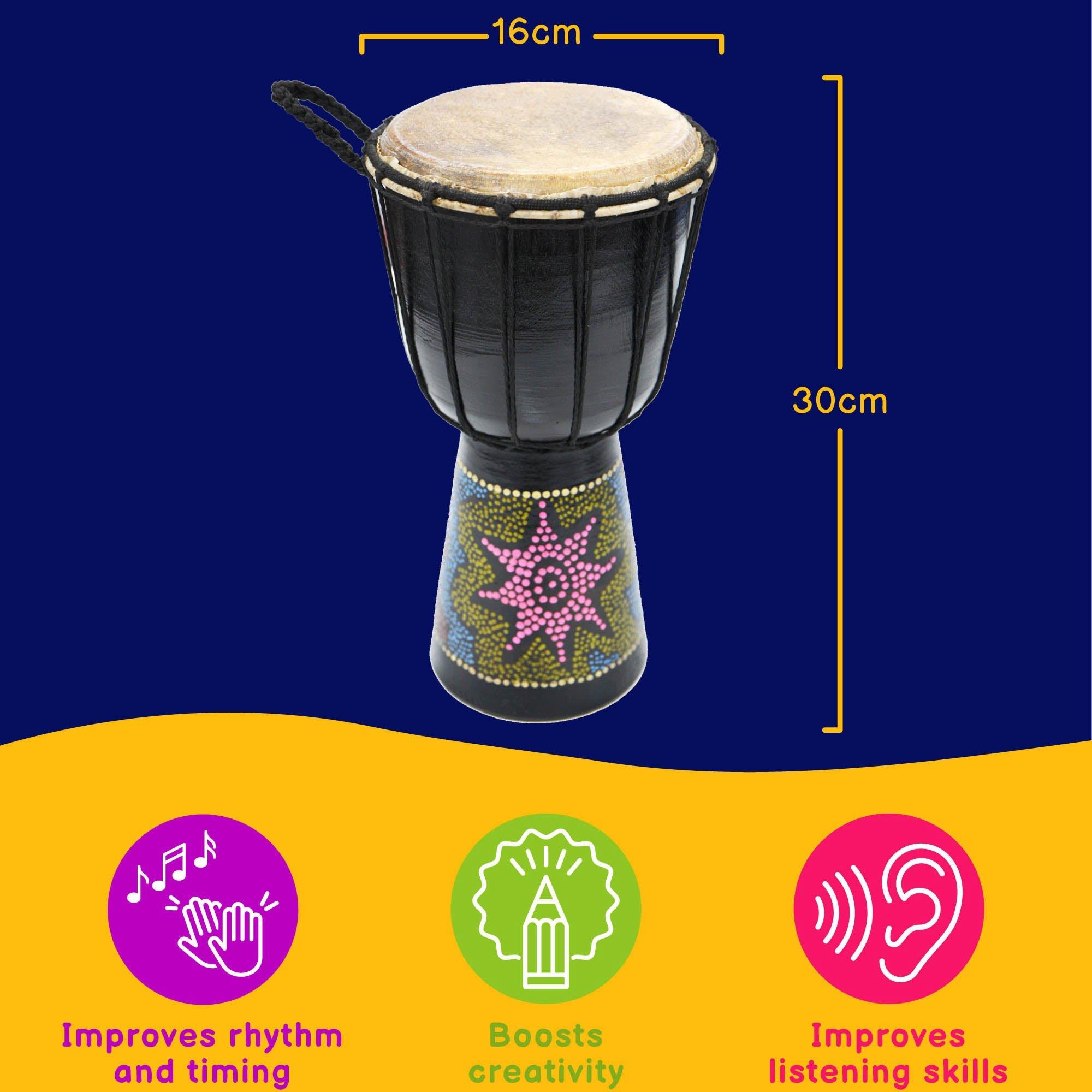 Multi - A-Star - A-Star 6 inch Painted Djembe - 3