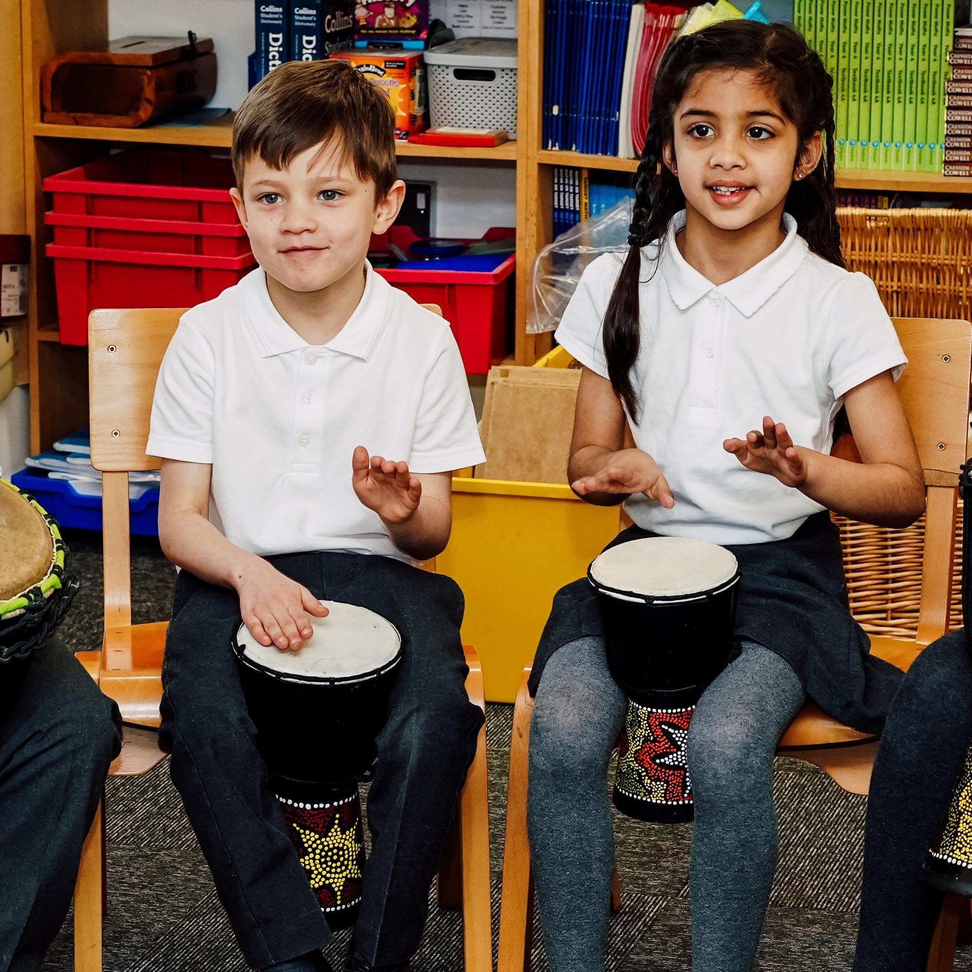 Multi - A-Star - A-Star 6 inch Painted Djembe - 5