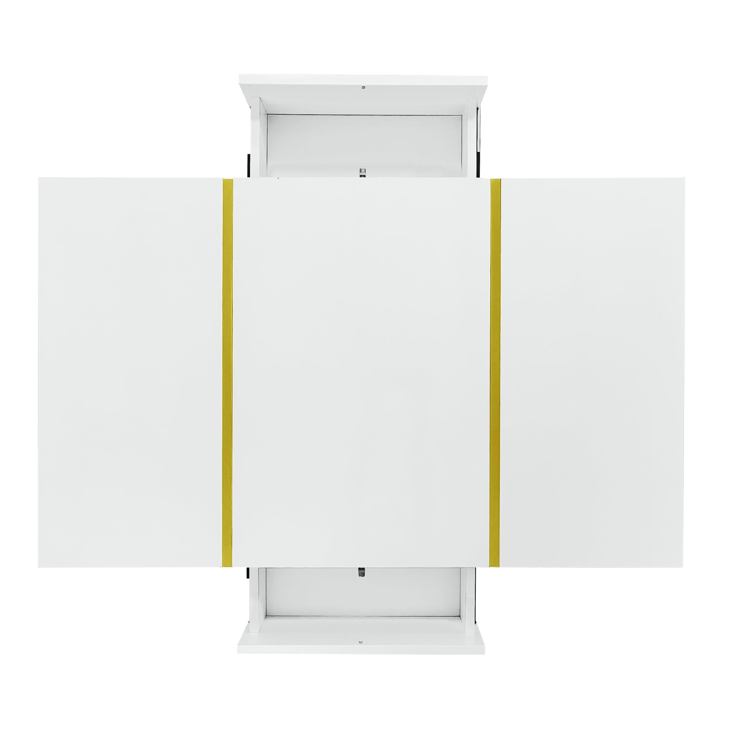 White - Urban Meuble - Modern White Side Table with Gold Accents - 7