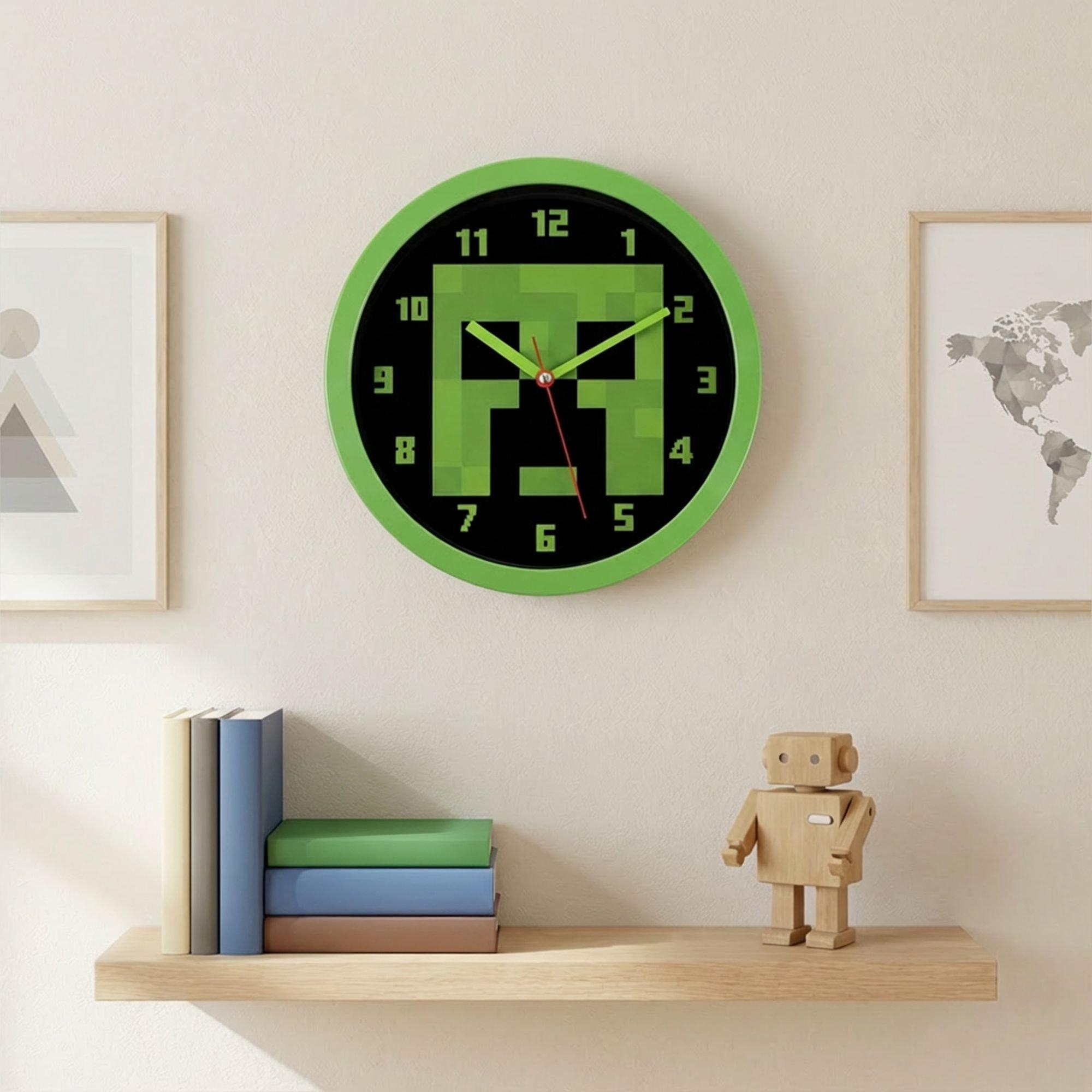 Green - Minecraft - Minecraft Round Wall Clock - 2