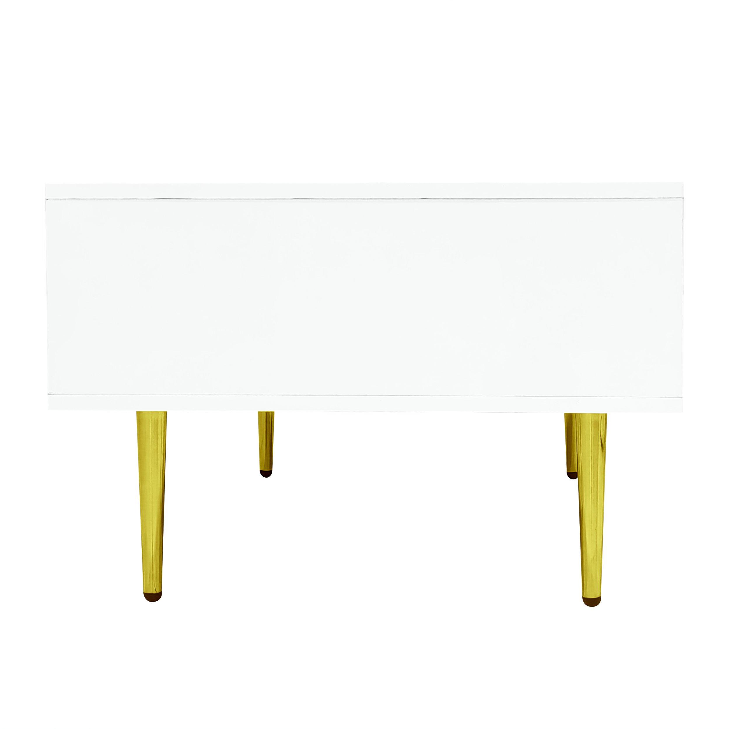 White - Urban Meuble - Modern Console Table Gold Legs Durable Storage - 11