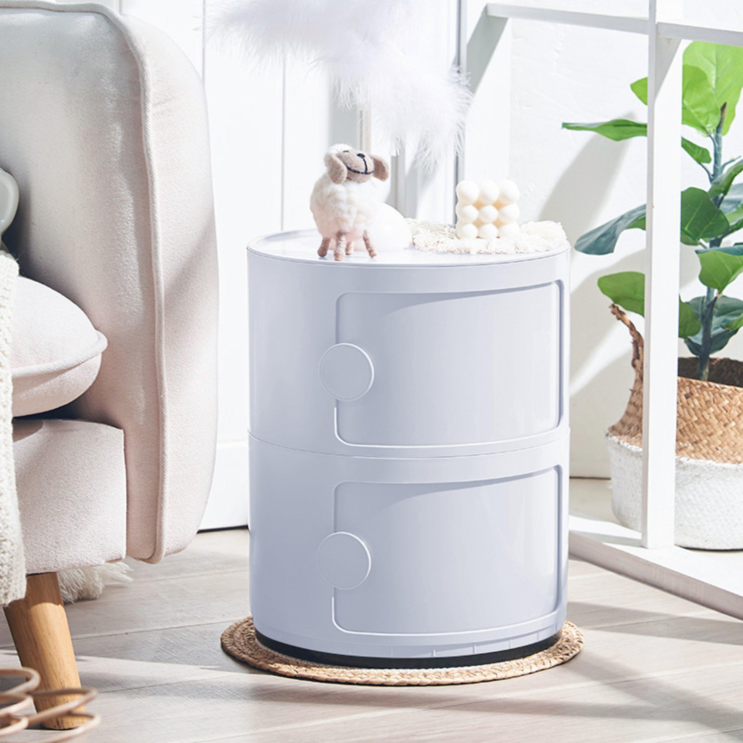 White - LIFE IDEAS - Round Multi-tiered Drawer Storage Unit Organizer - 1