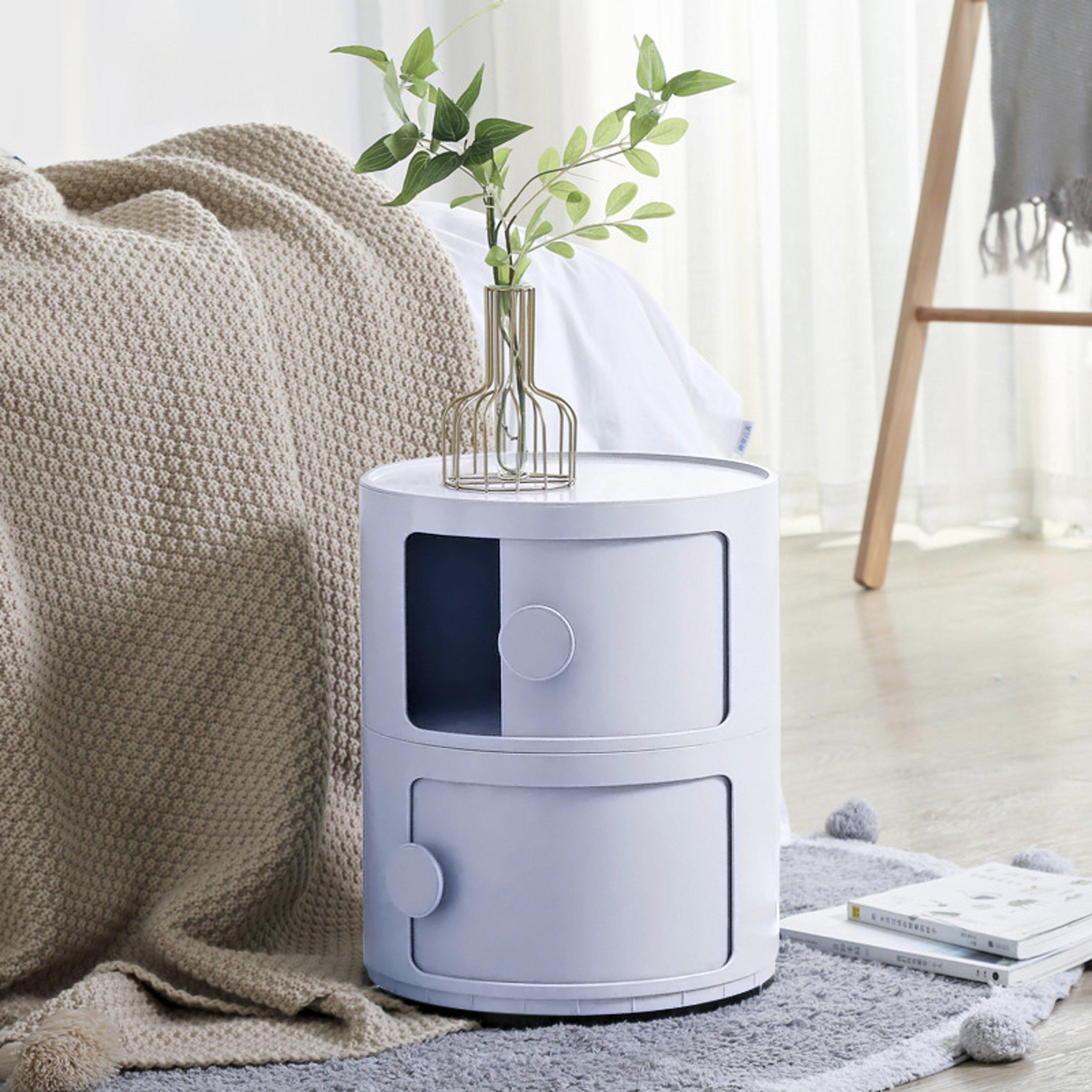 White - LIFE IDEAS - Round Multi-tiered Drawer Storage Unit Organizer - 2