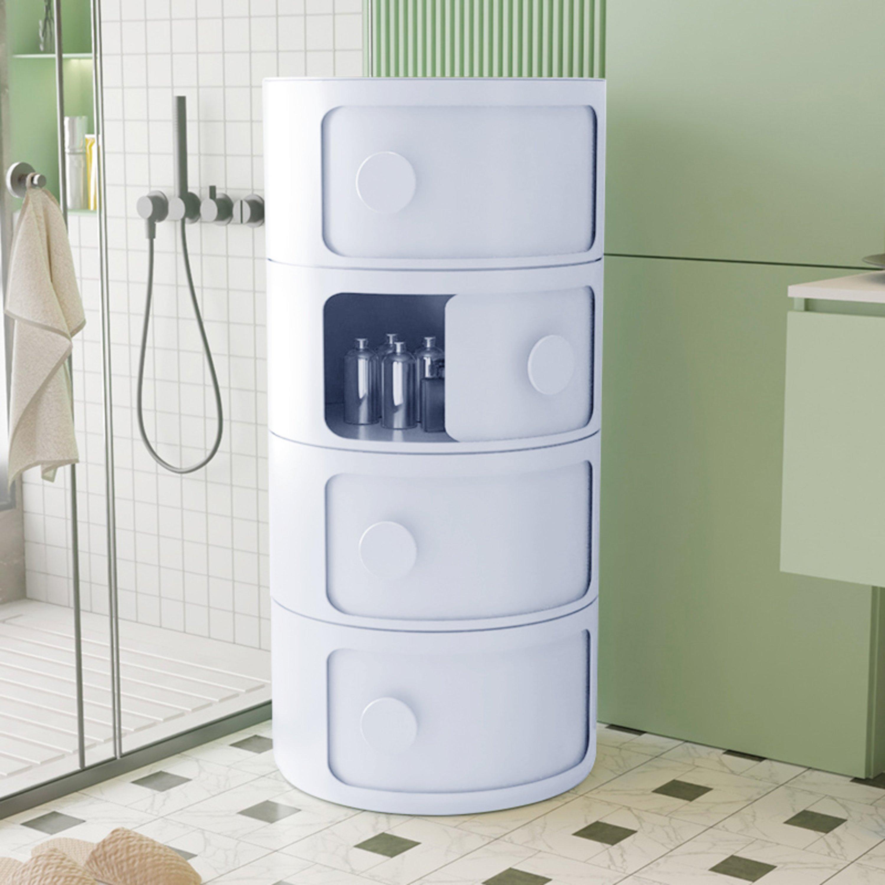 White - LIFE IDEAS - Round Multi-tiered Drawer Storage Unit Organizer - 3