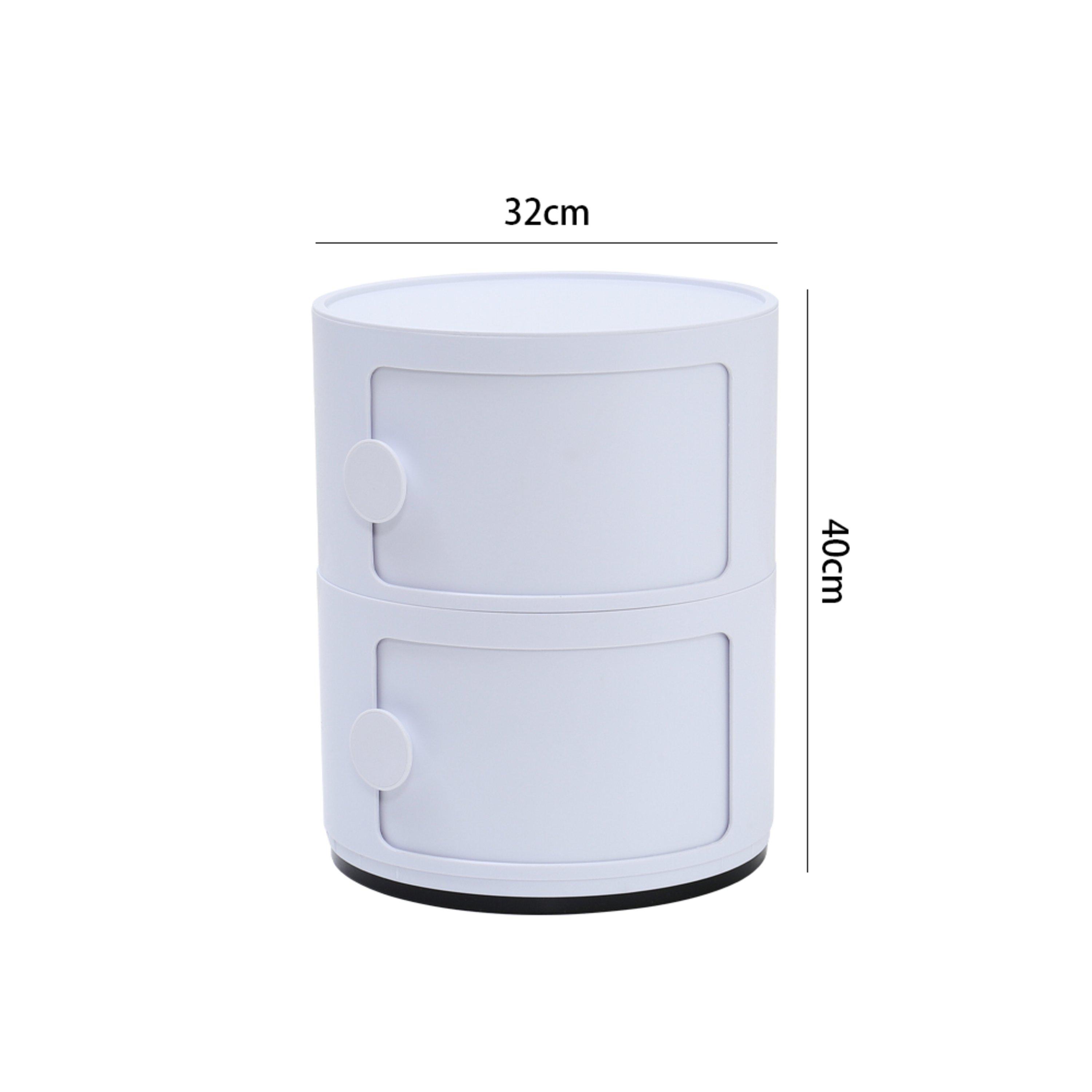 White - LIFE IDEAS - Round Multi-tiered Drawer Storage Unit Organizer - 5