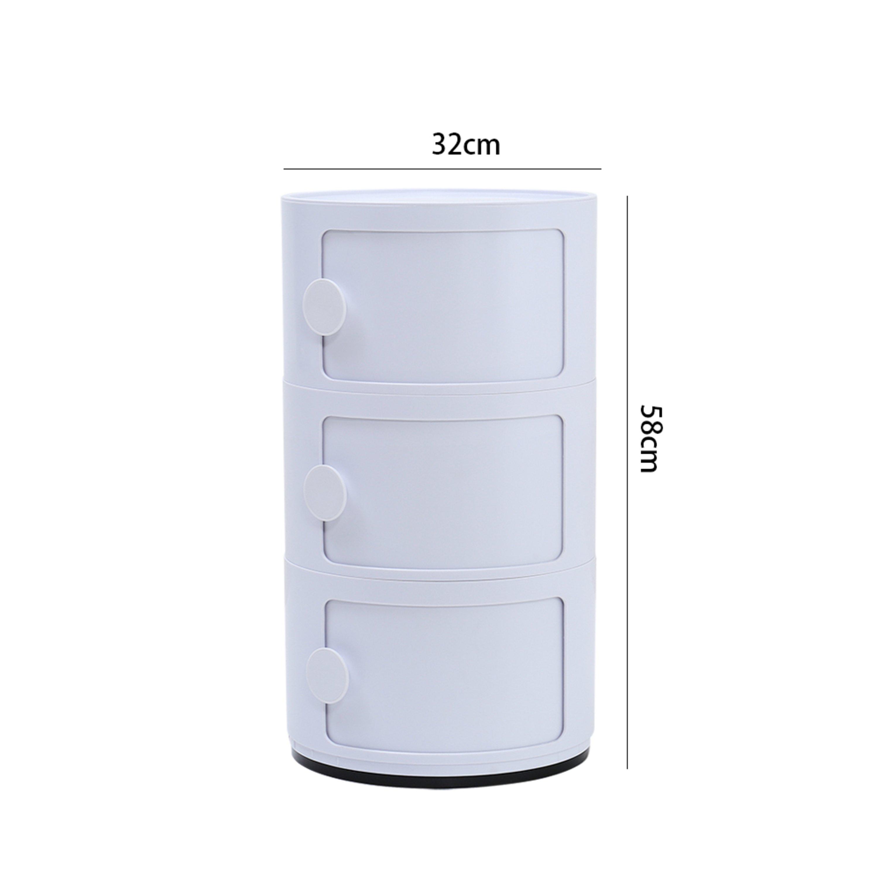 White - LIFE IDEAS - Round Multi-tiered Drawer Storage Unit Organizer - 6