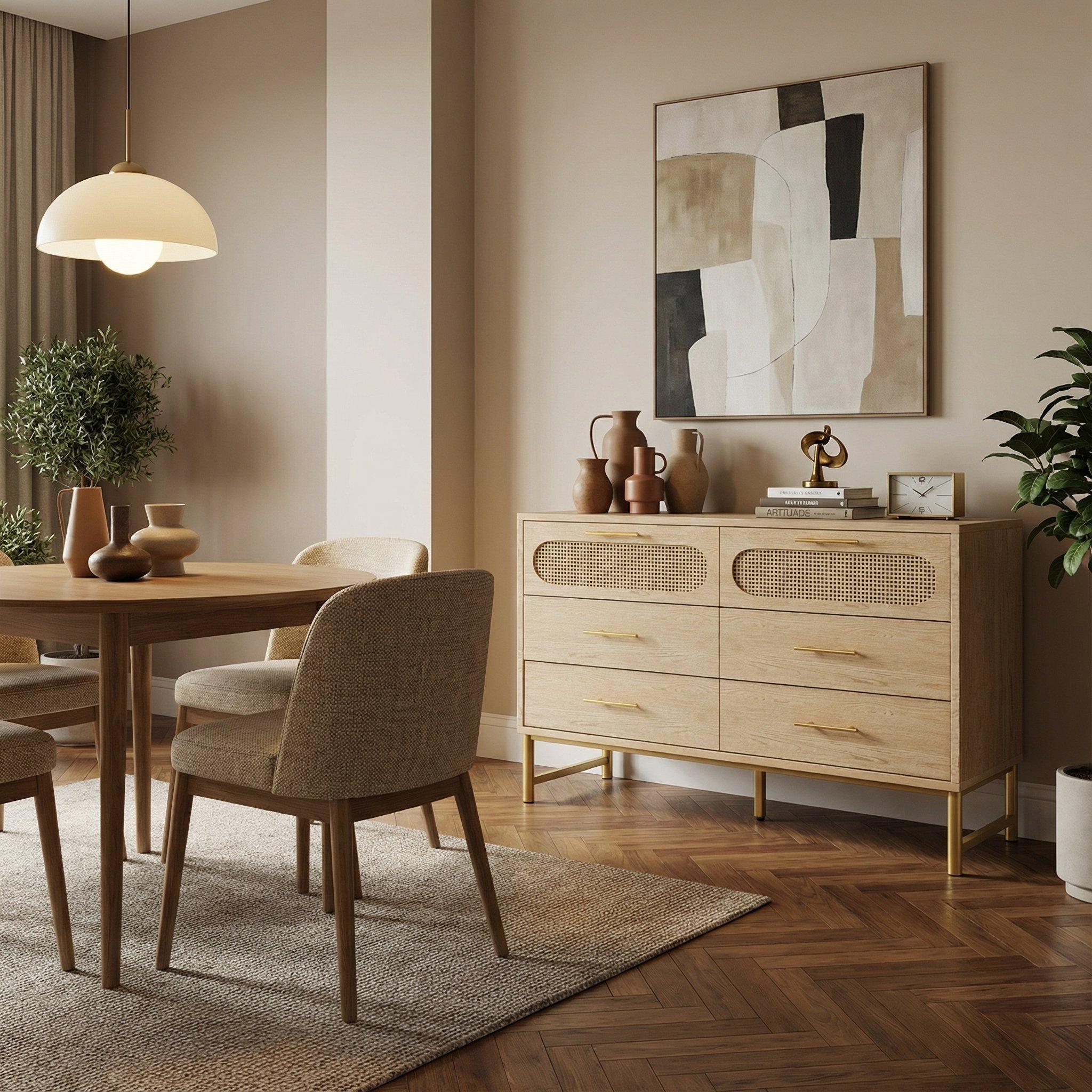 Urban Meuble  Modern Console Table With Storage Beige