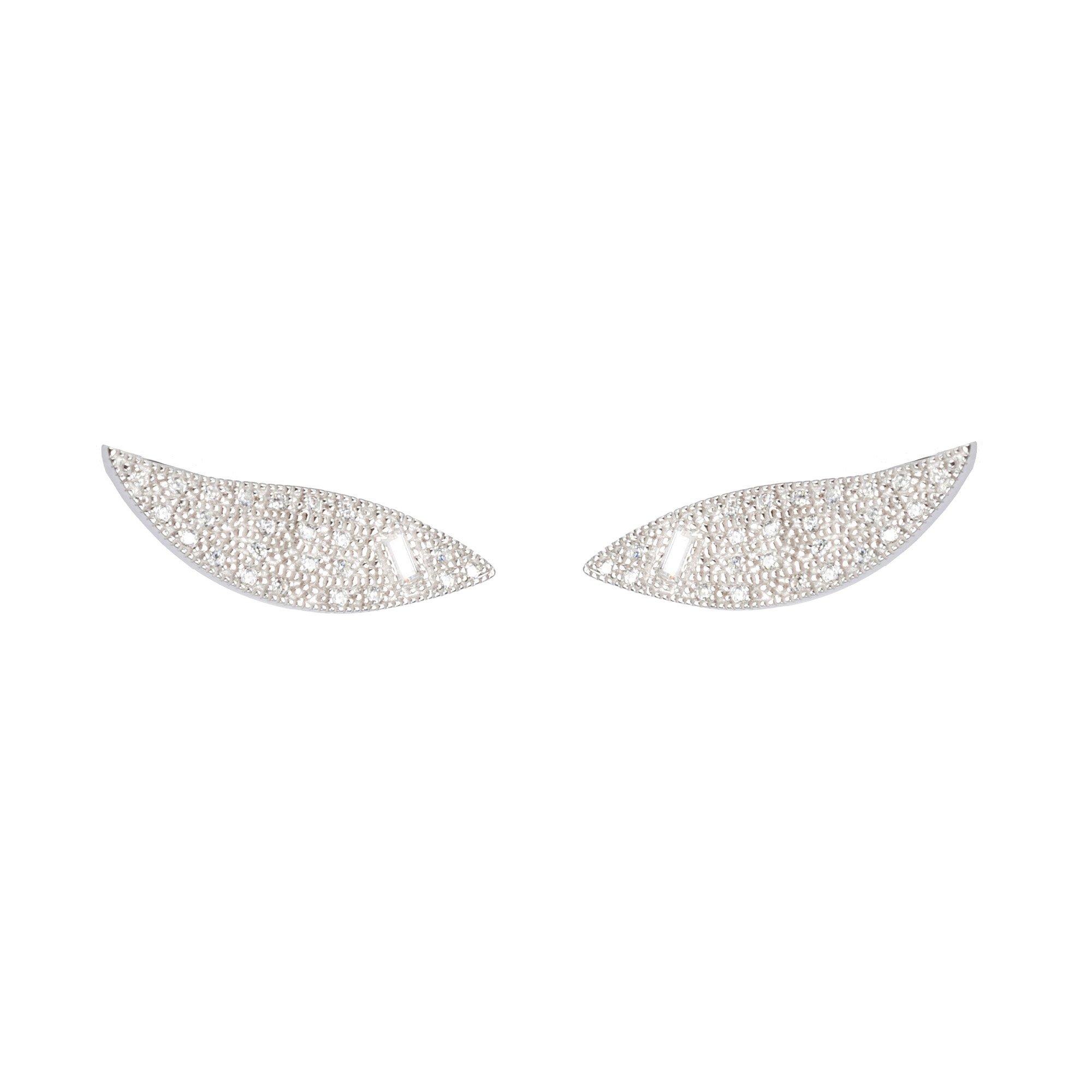 Silver - Espree - Espreee The Amelia curved lobe earrings - 1