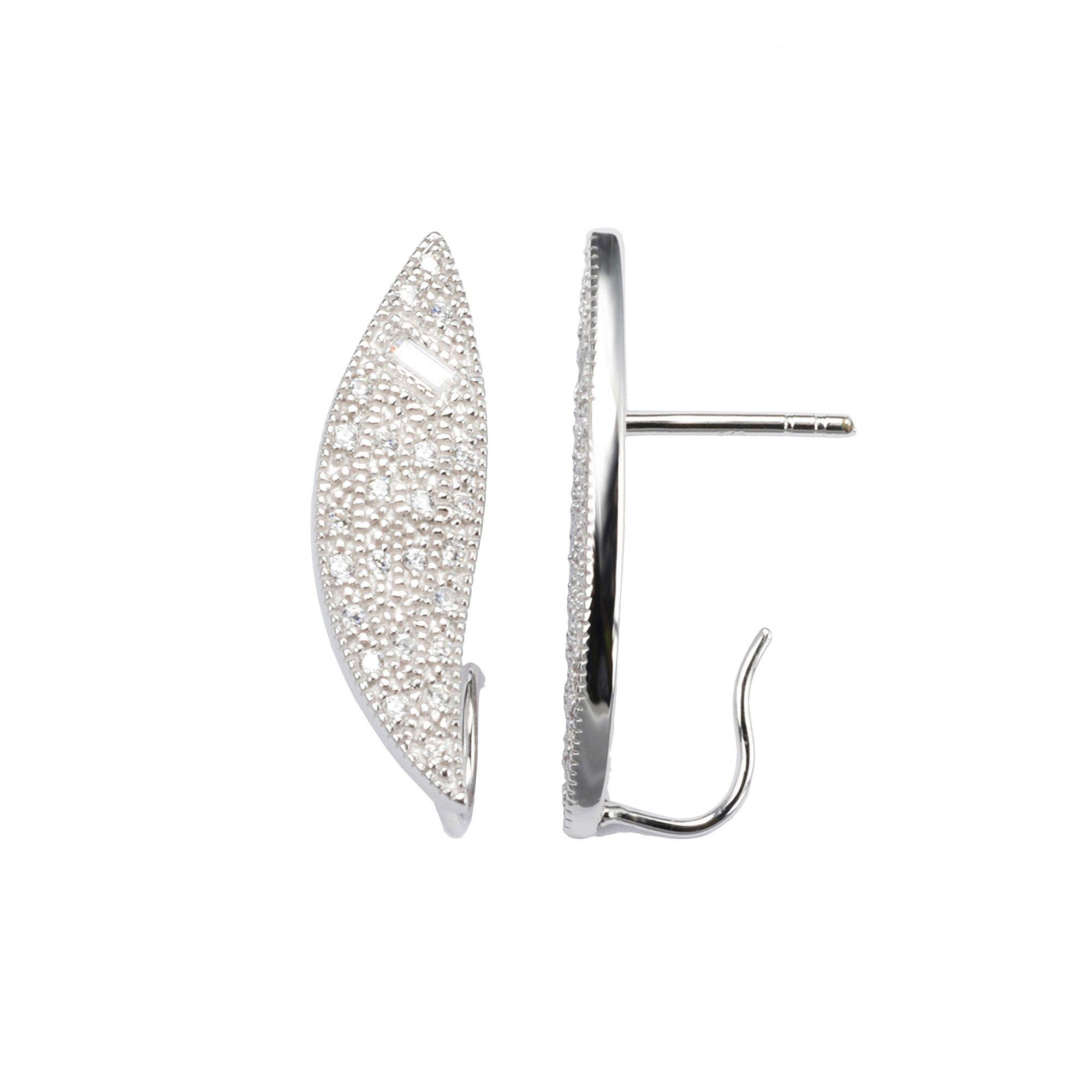 Silver - Espree - Espreee The Amelia curved lobe earrings - 2