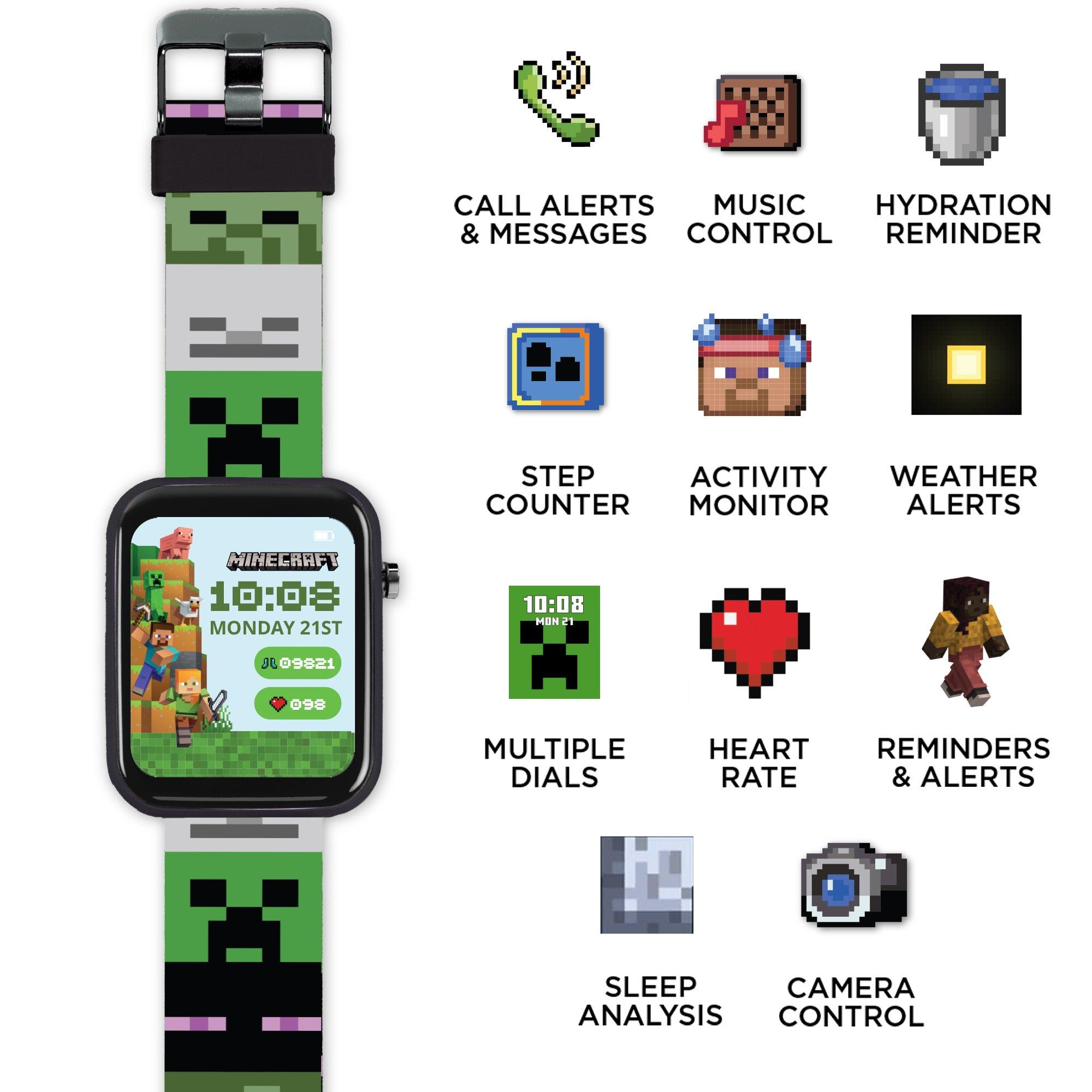 Green - Minecraft - Minecraft Green Strap Smart Watch - 5
