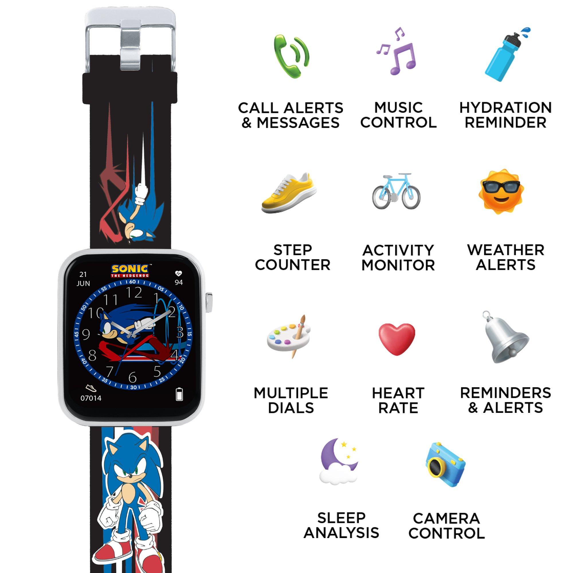 Black - Sonic - Sega Sonic Black Strap Smart Watch - 4