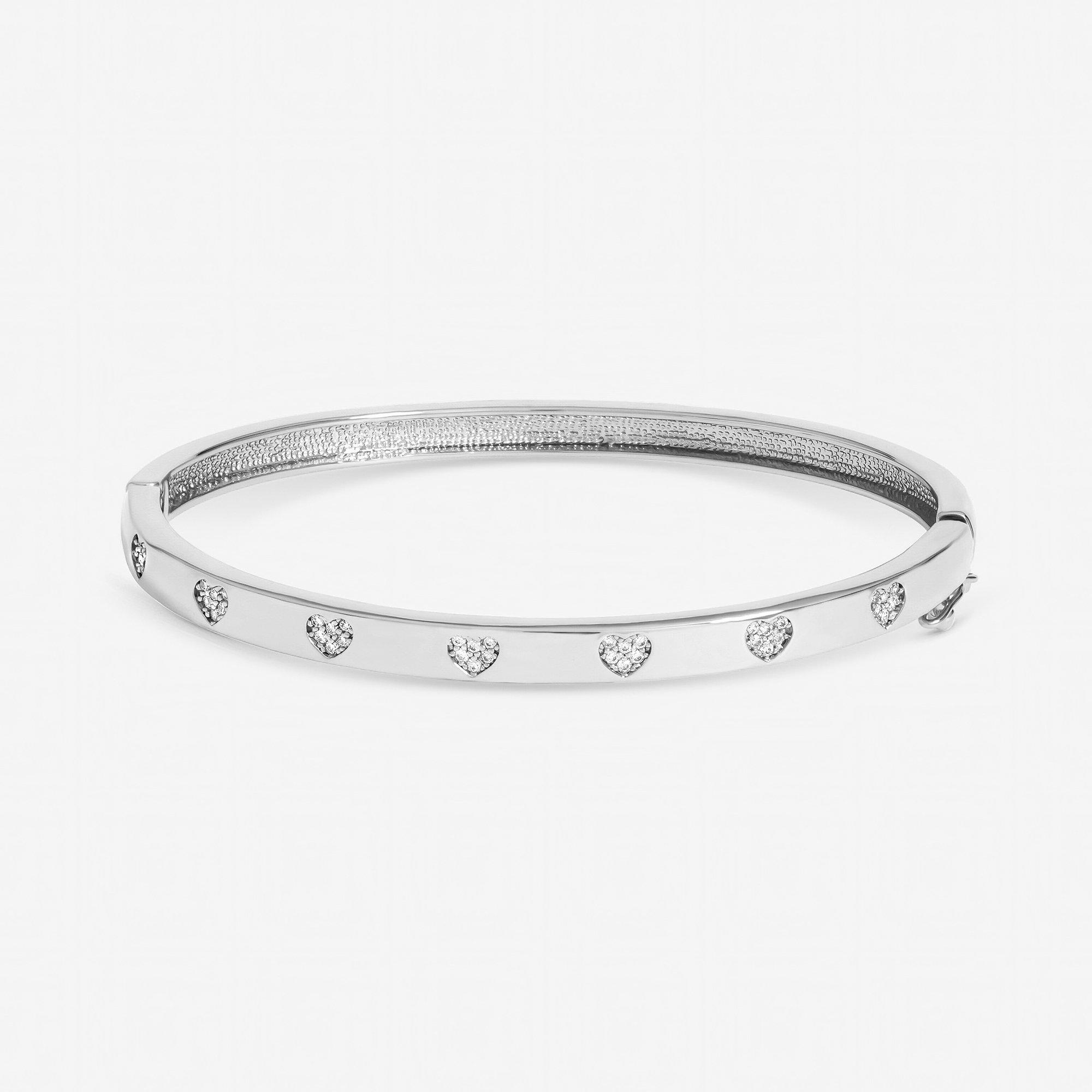 Silver - Jon Richard - Silver Plated and Crystal Heart Bangle