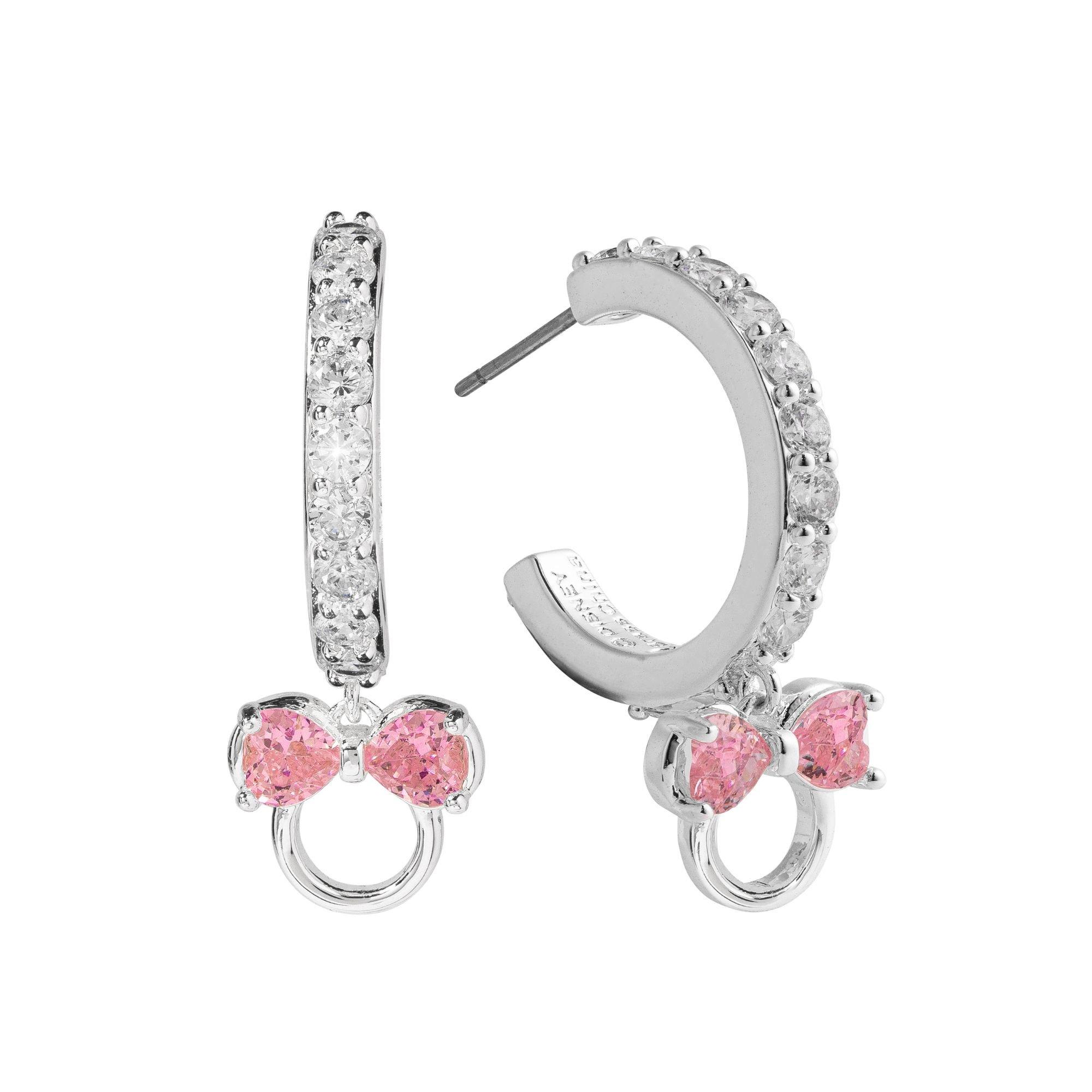 Silver - Minnie Mouse - Minnie Mouse silver plated open hoop earrings - 1
