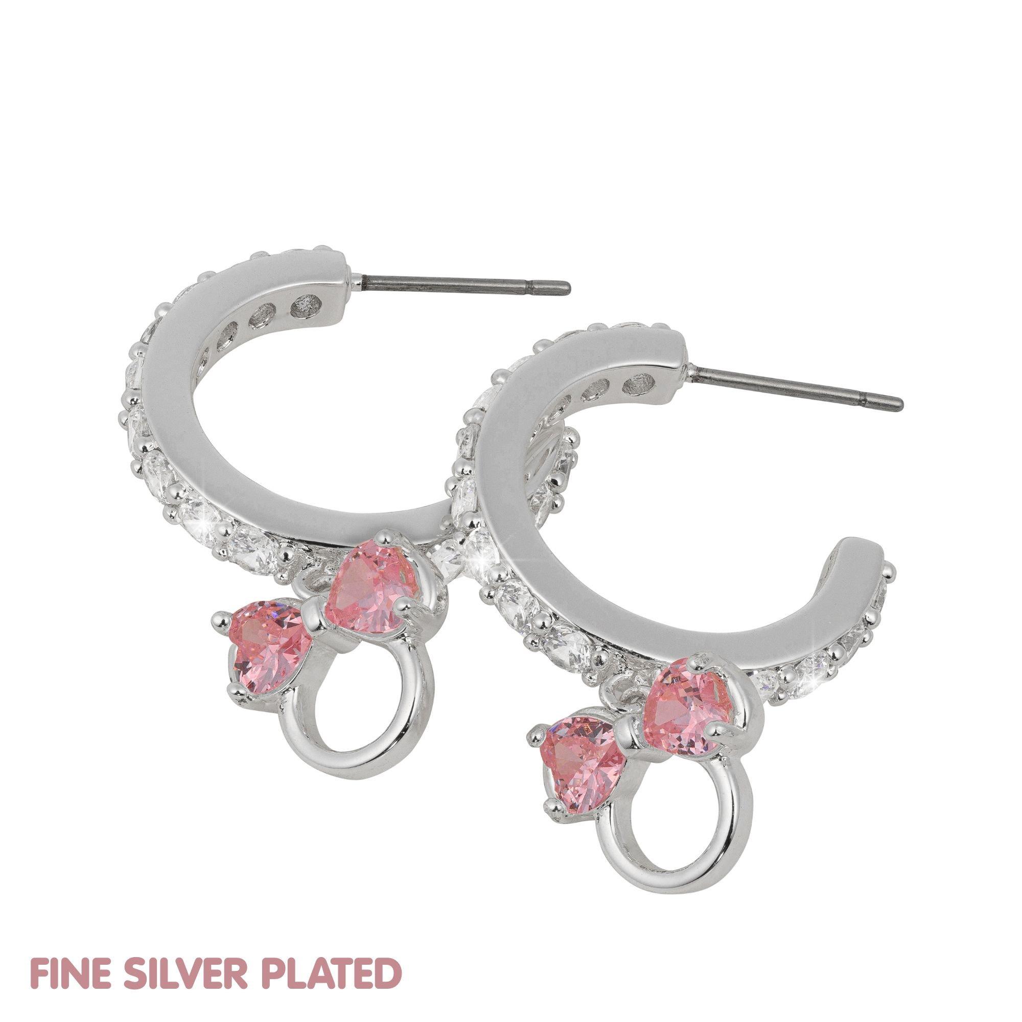 Silver - Minnie Mouse - Minnie Mouse silver plated open hoop earrings - 4