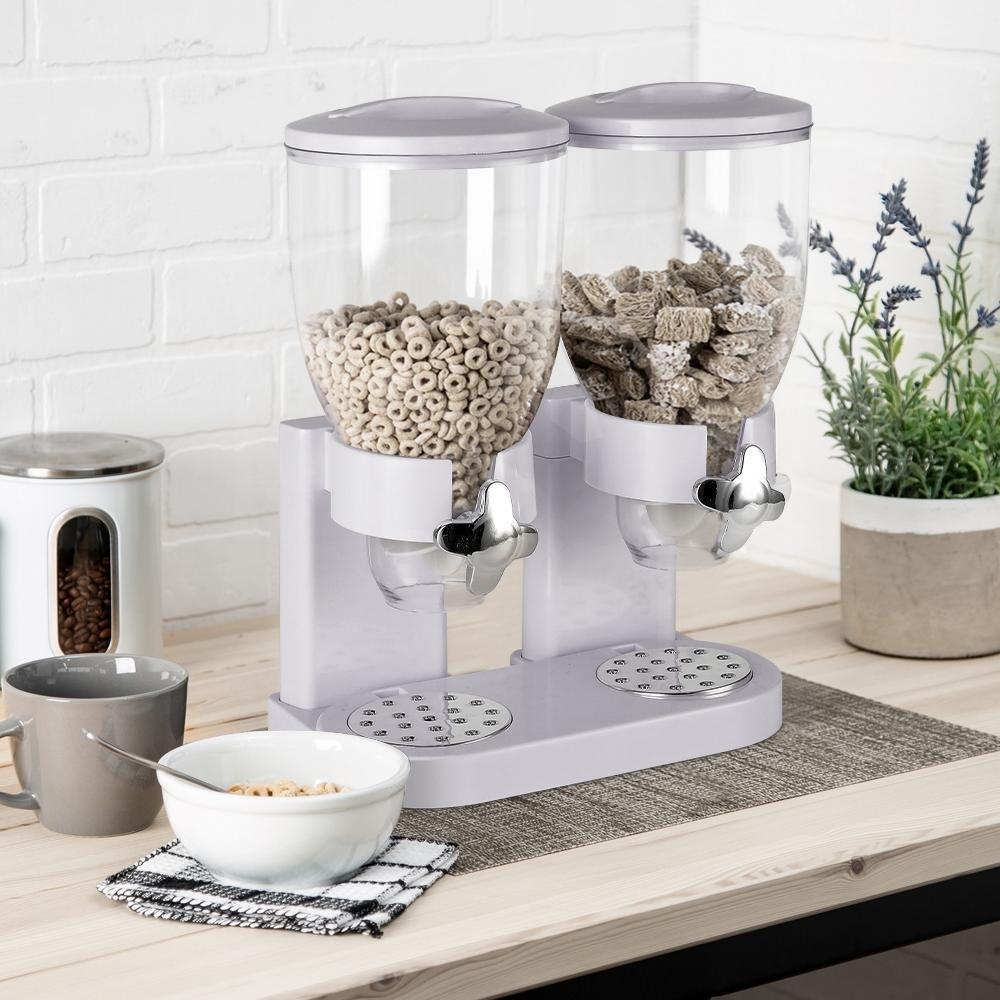 Life Ideas  Modern Food Dispenser Cereal Containers Storage - White