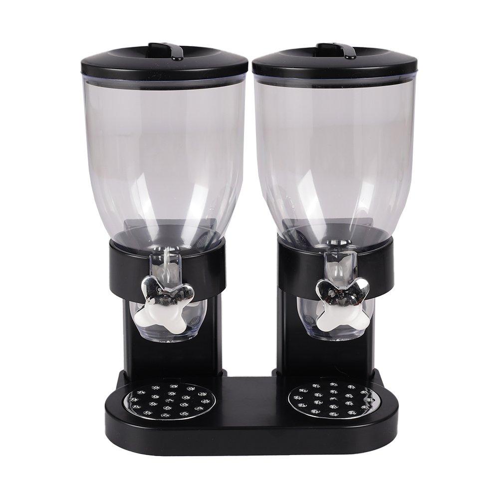 Black - LIFE IDEAS - Modern Food Dispenser Cereal Containers Storage - 2