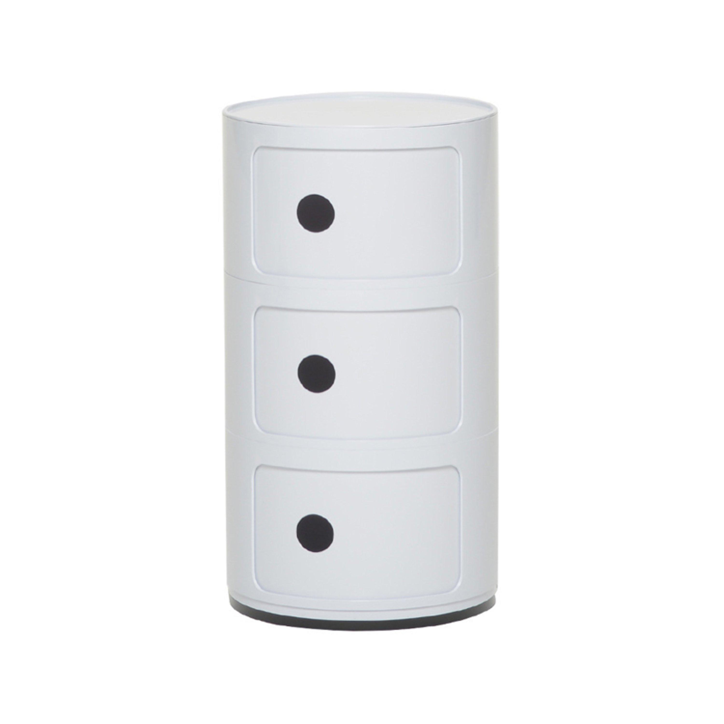 White - LIFE IDEAS - Cylindrical Multi-Tier Plastic Drawer Unit - 4