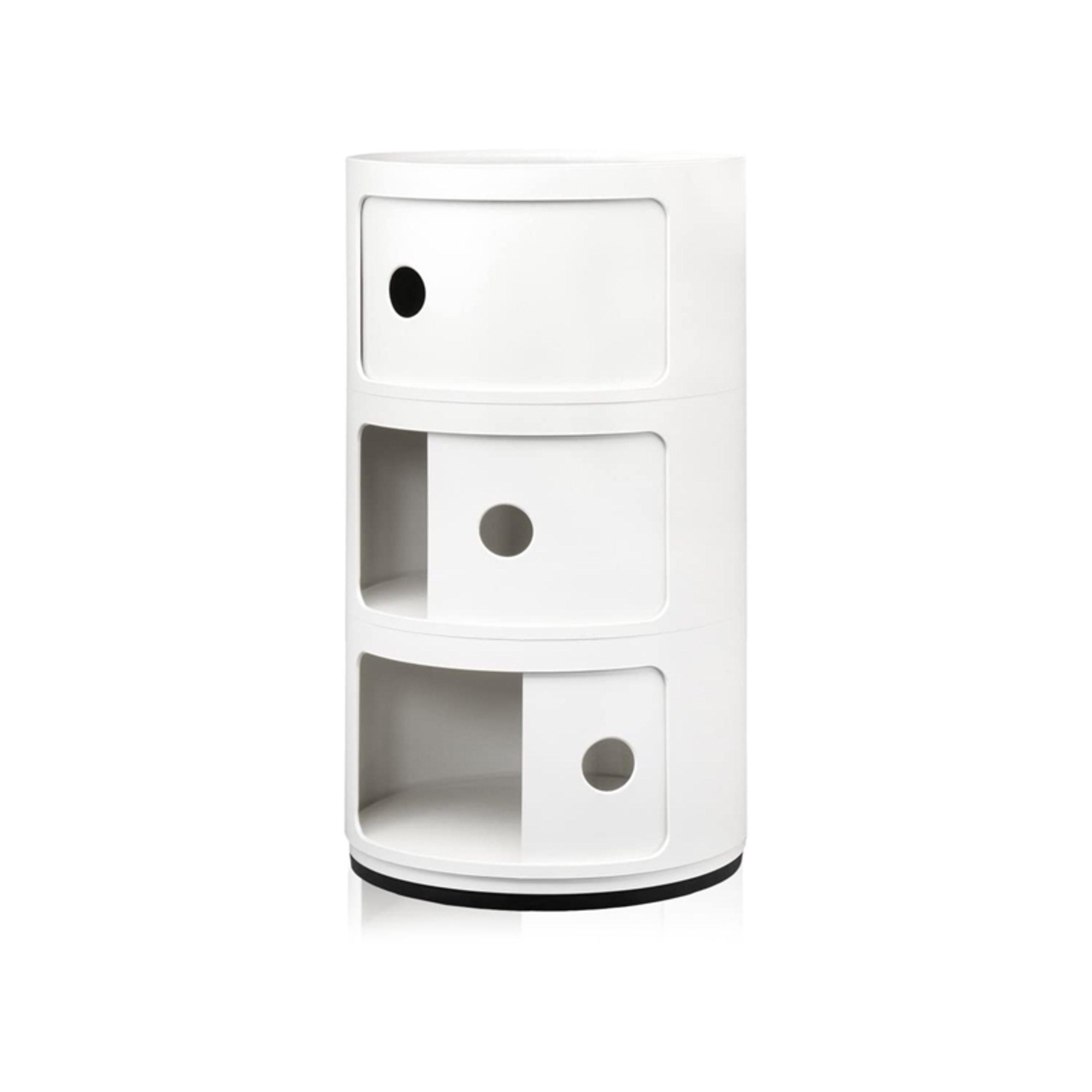 White - LIFE IDEAS - Cylindrical Multi-Tier Plastic Drawer Unit - 5