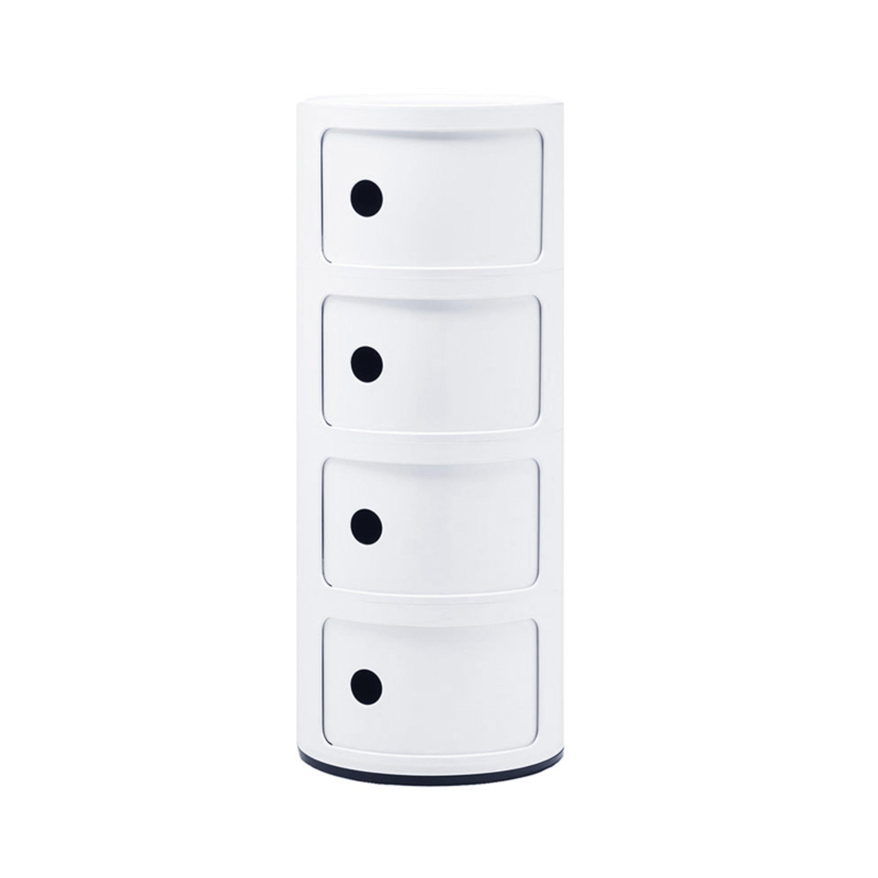 White - LIFE IDEAS - Cylindrical Multi-Tier Plastic Drawer Unit - 6