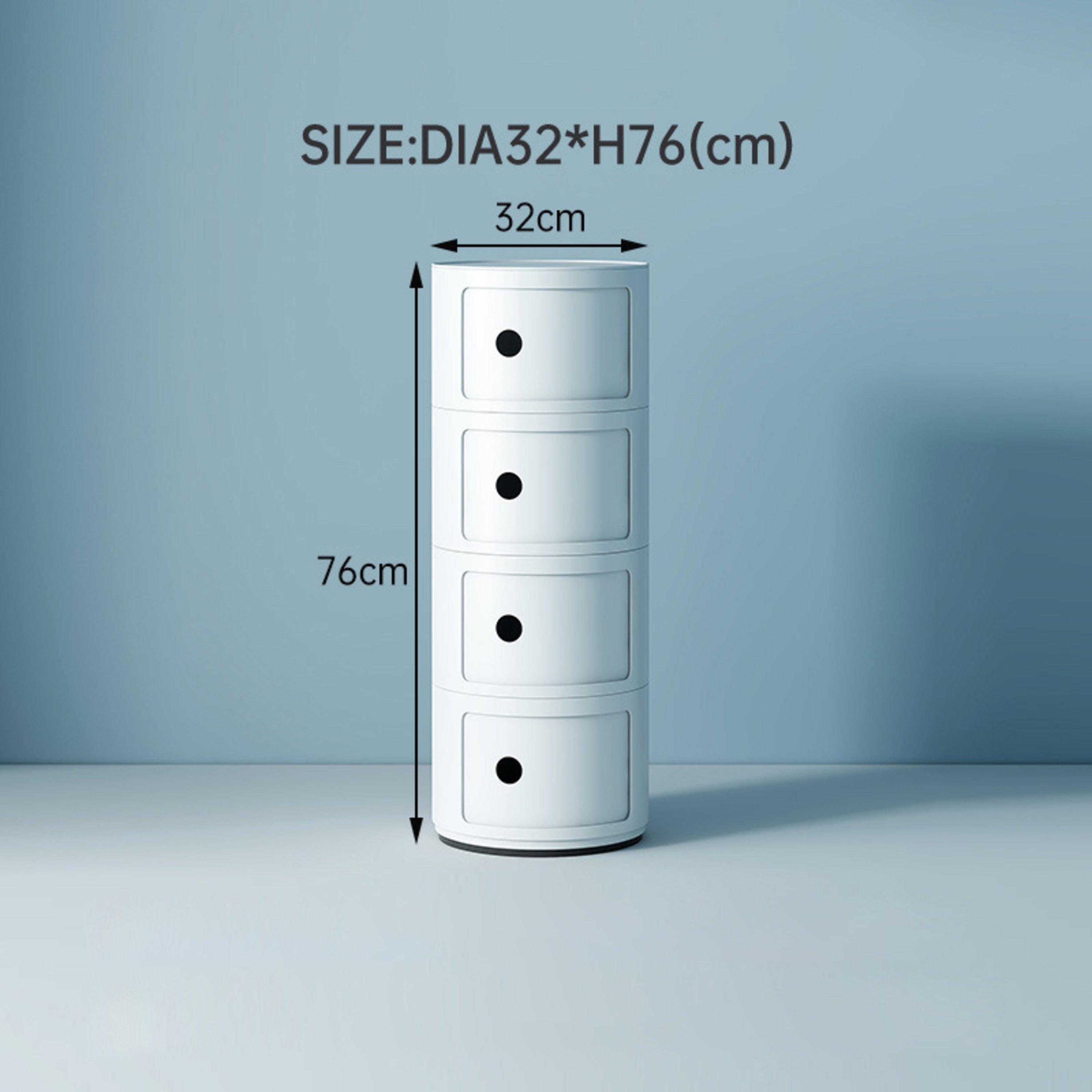 White - LIFE IDEAS - Cylindrical Multi-Tier Plastic Drawer Unit - 10