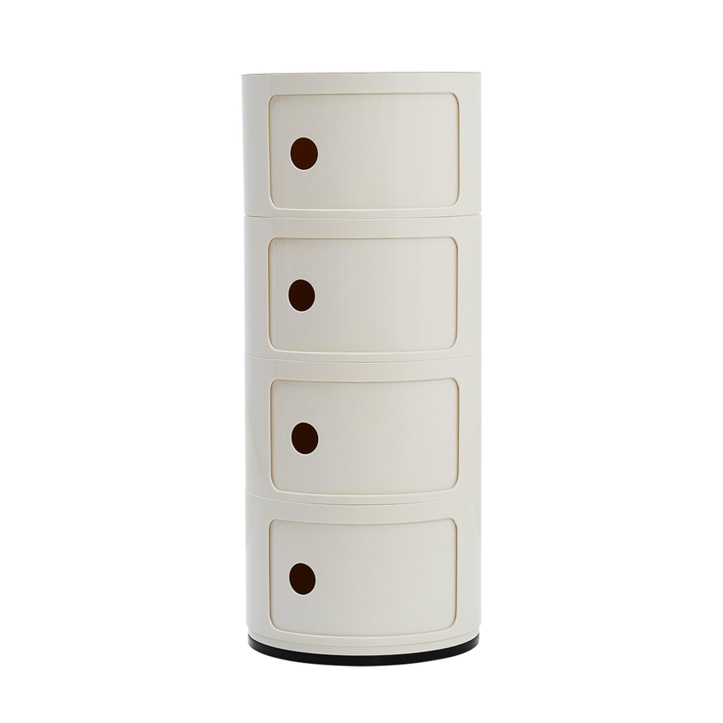 Beige - LIFE IDEAS - Cylindrical Multi-Tier Plastic Drawer Unit - 4
