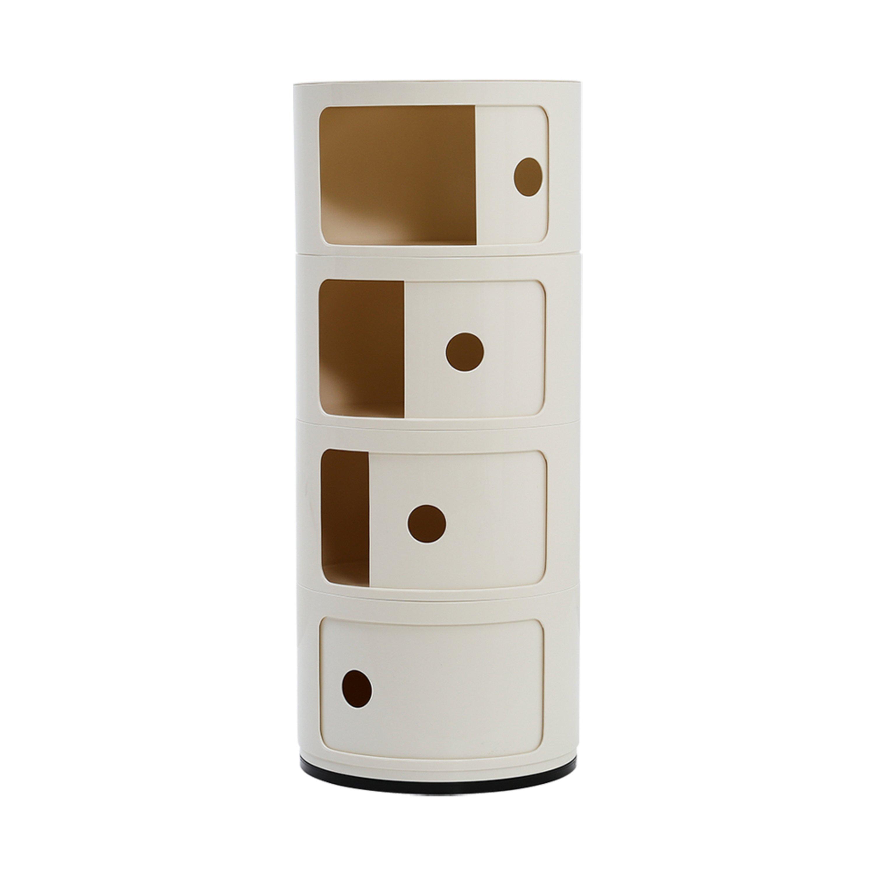 Beige - LIFE IDEAS - Cylindrical Multi-Tier Plastic Drawer Unit - 5