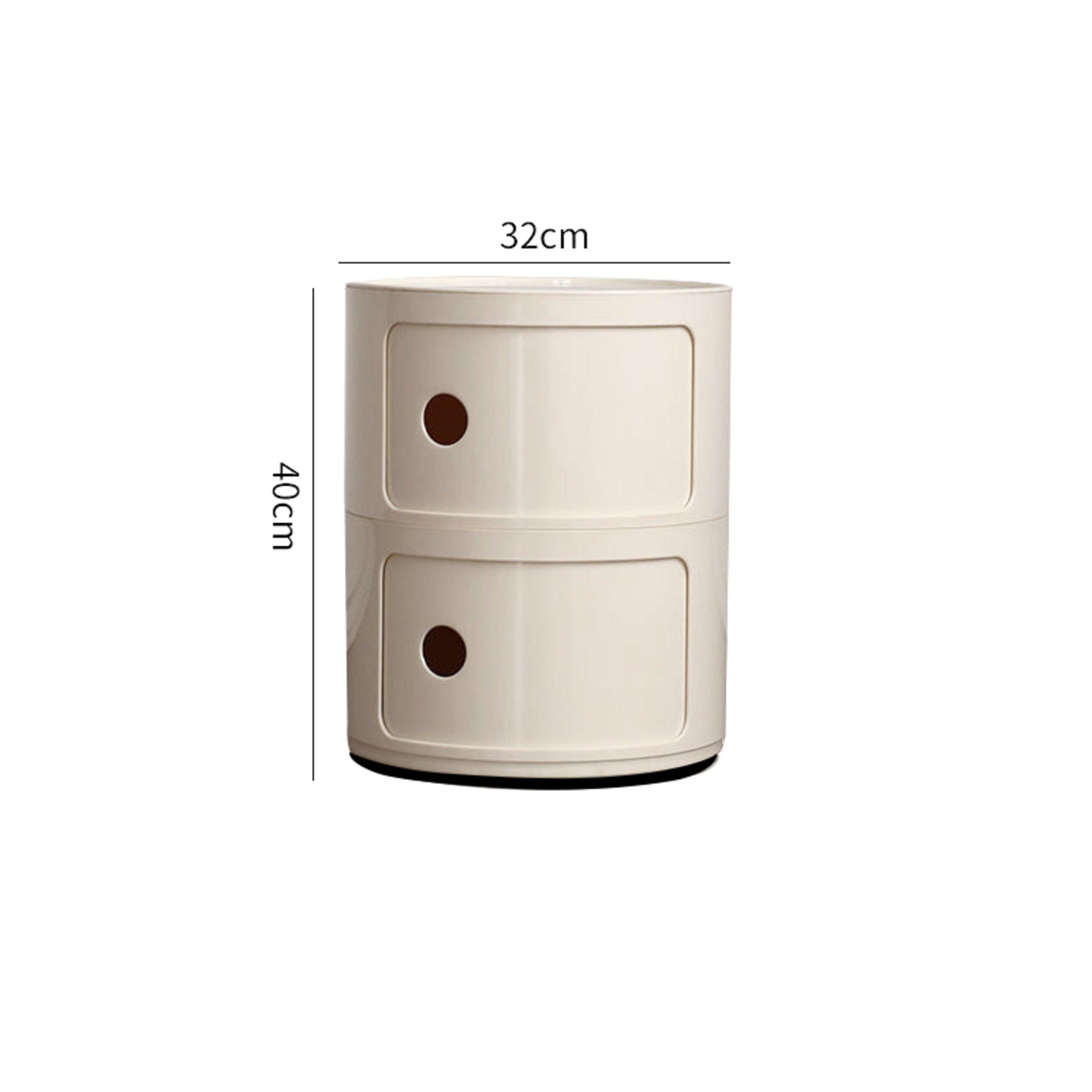 Beige - LIFE IDEAS - Cylindrical Multi-Tier Plastic Drawer Unit - 6