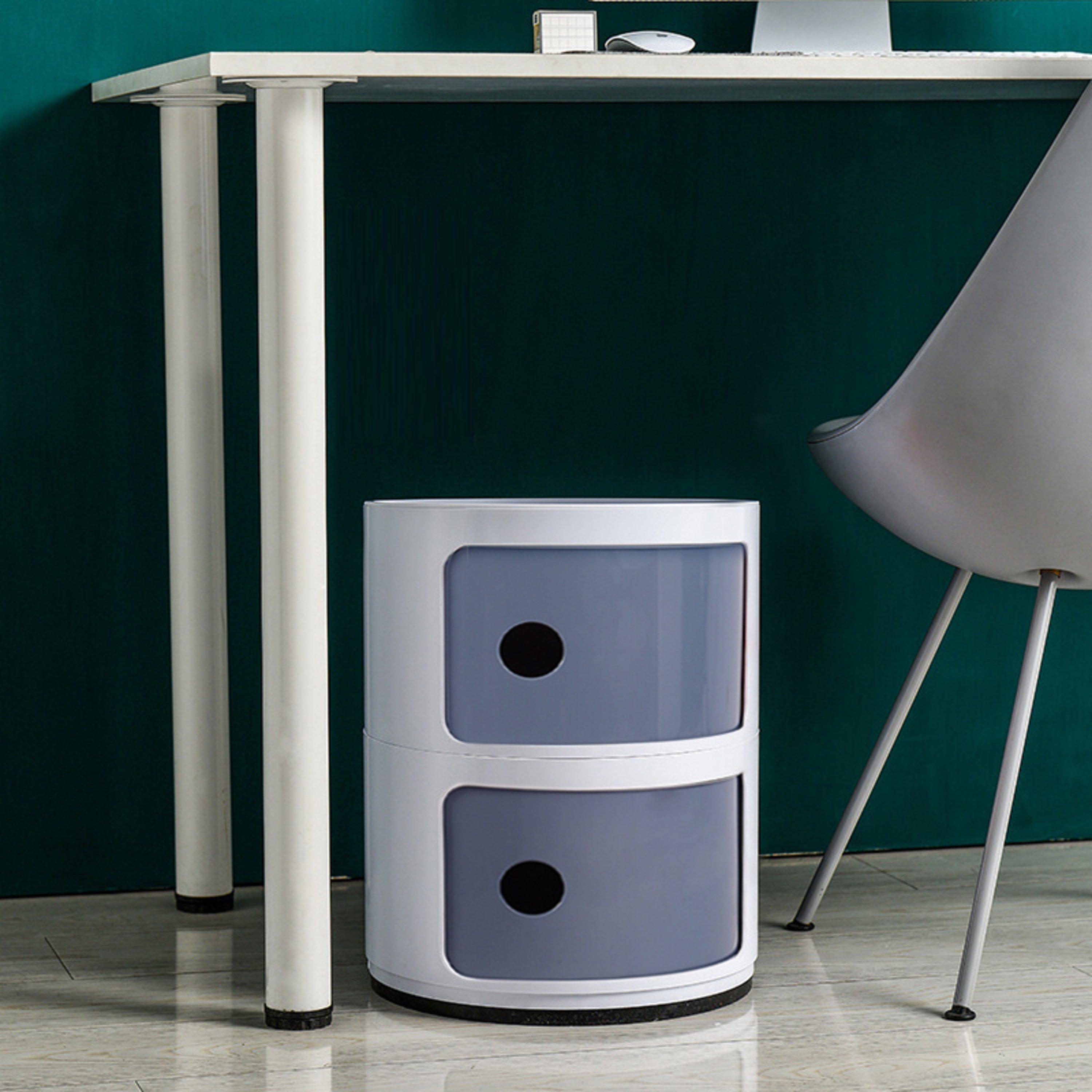 Cylindrical Multi-Tier Plastic Drawer Unit