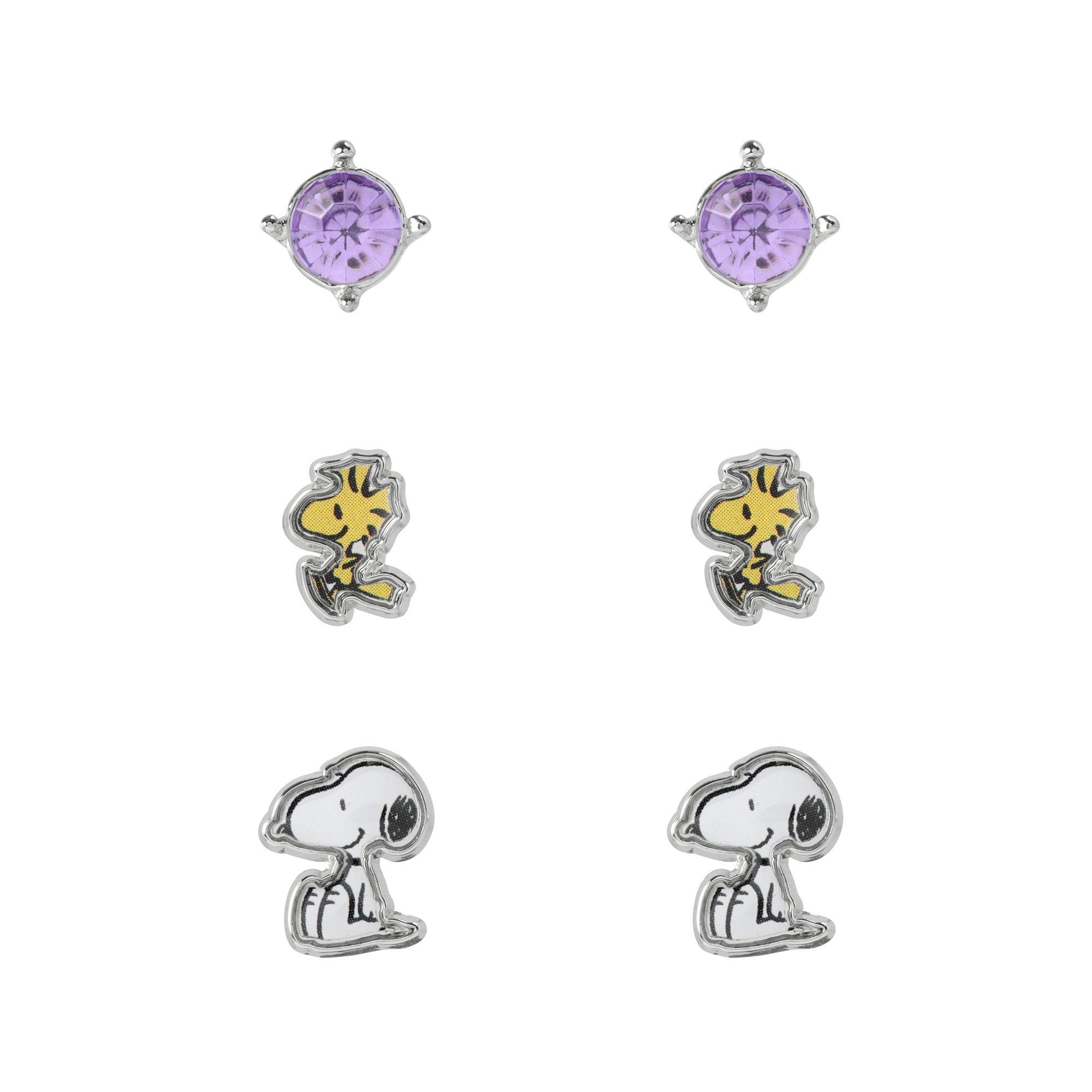 Silver - Snoopy - Peanuts Snoopy 3 PC earring set - 1