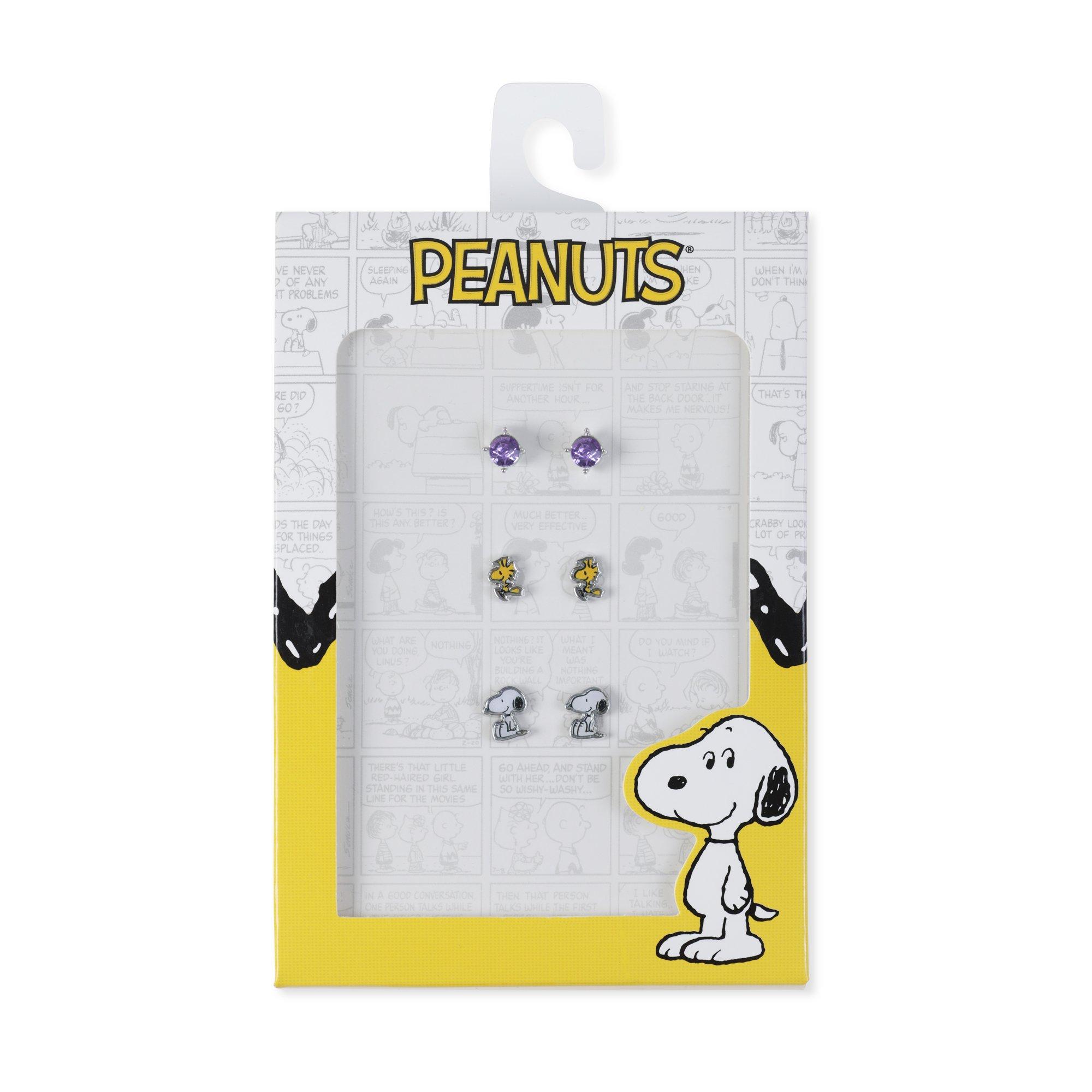 Silver - Snoopy - Peanuts Snoopy 3 PC earring set - 4