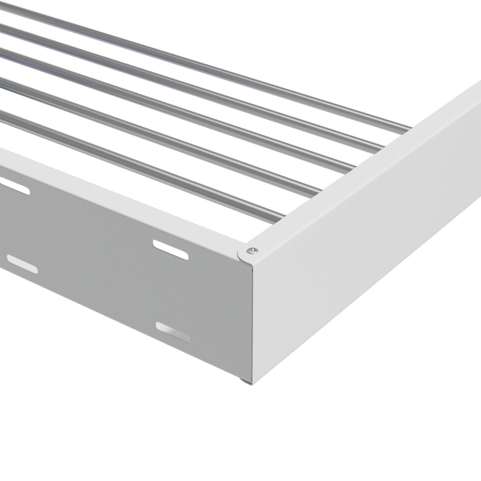 White - LIFE IDEAS - Wall-Mounted Foldable Aluminium Clothes Airer - 6