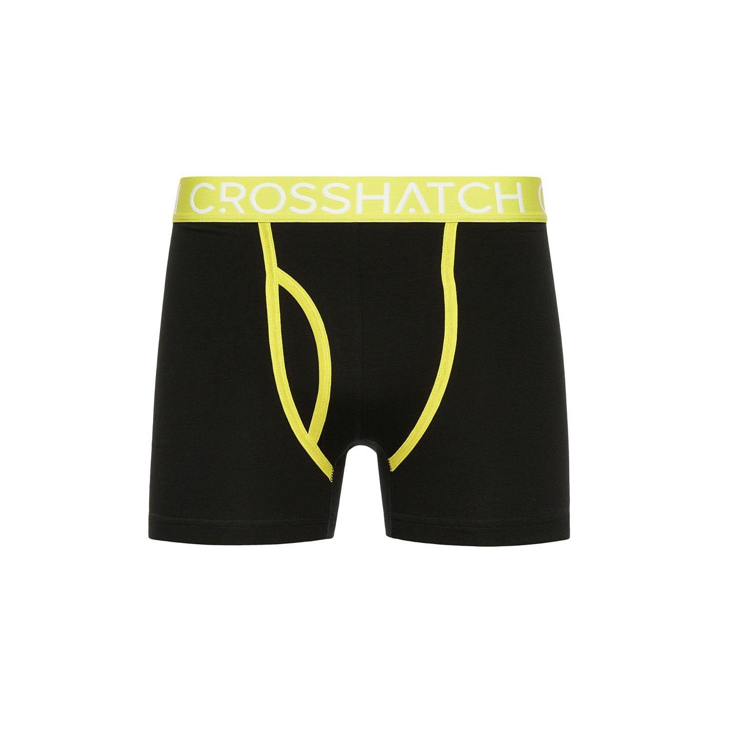 Yellow - Crosshatch - 3 Pack of Crystaline Boxers - 2