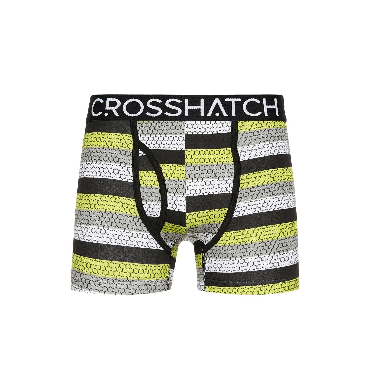 Yellow - Crosshatch - 3 Pack of Crystaline Boxers - 3