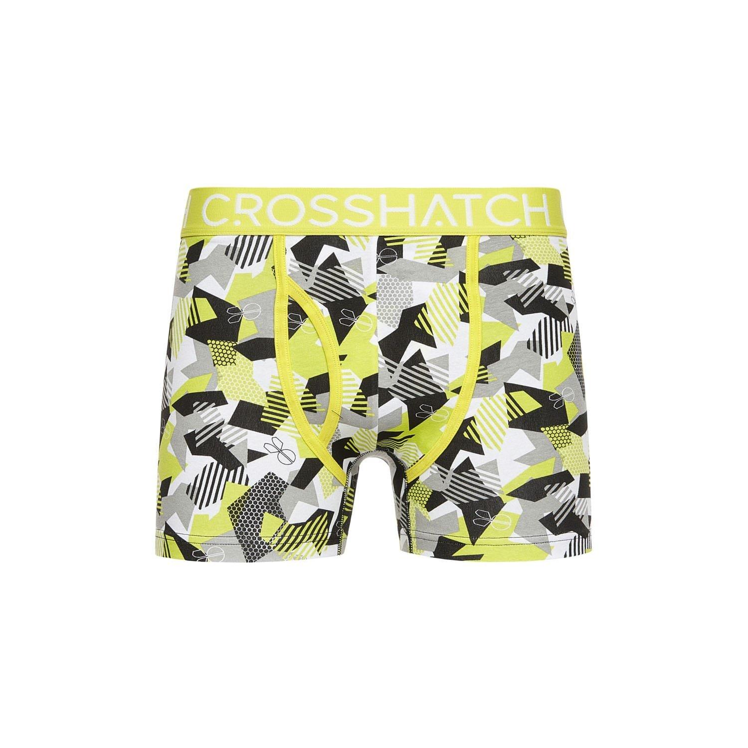 Yellow - Crosshatch - 3 Pack of Crystaline Boxers - 4